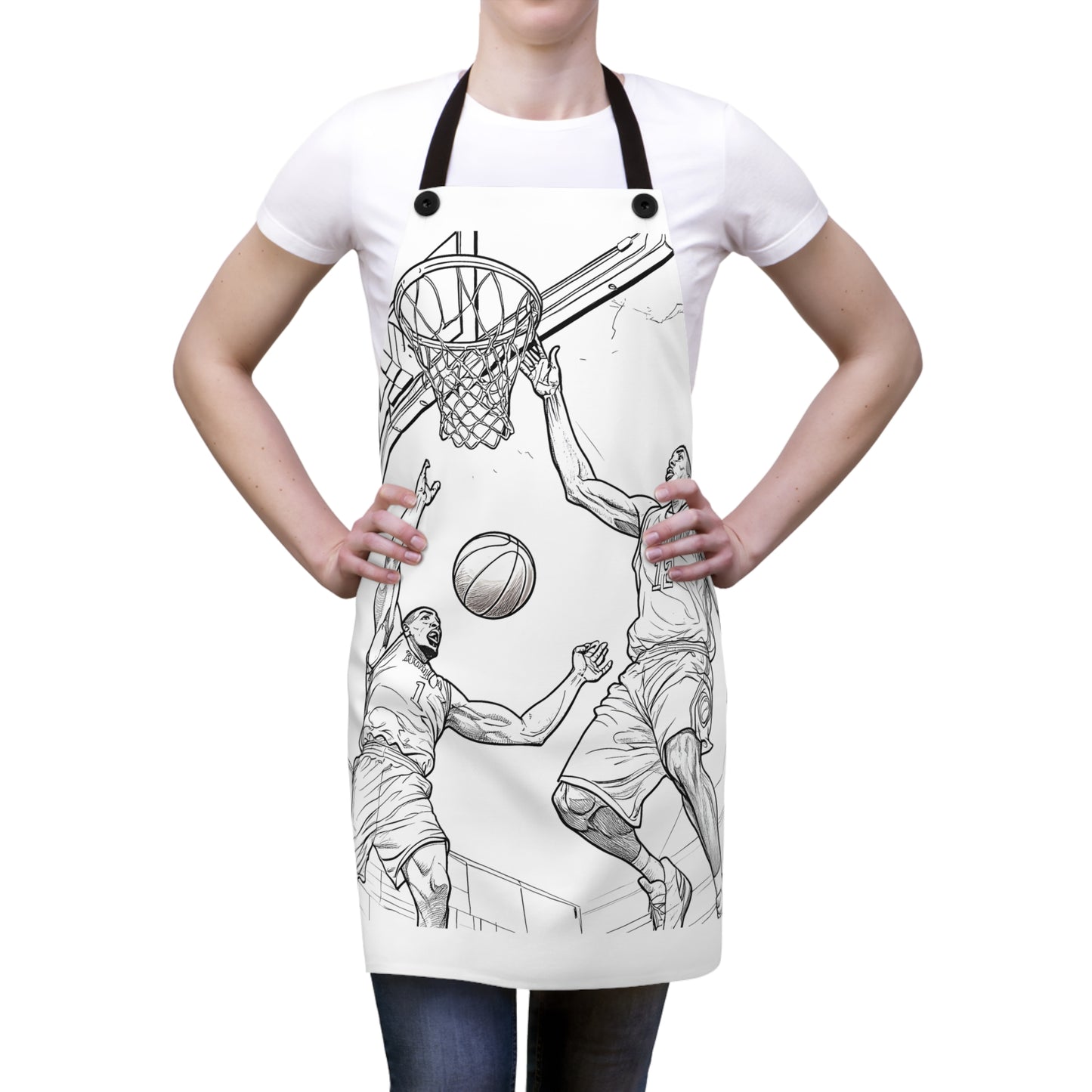 Apron Coloring Kit with 10 Fabric Markers - Basketball