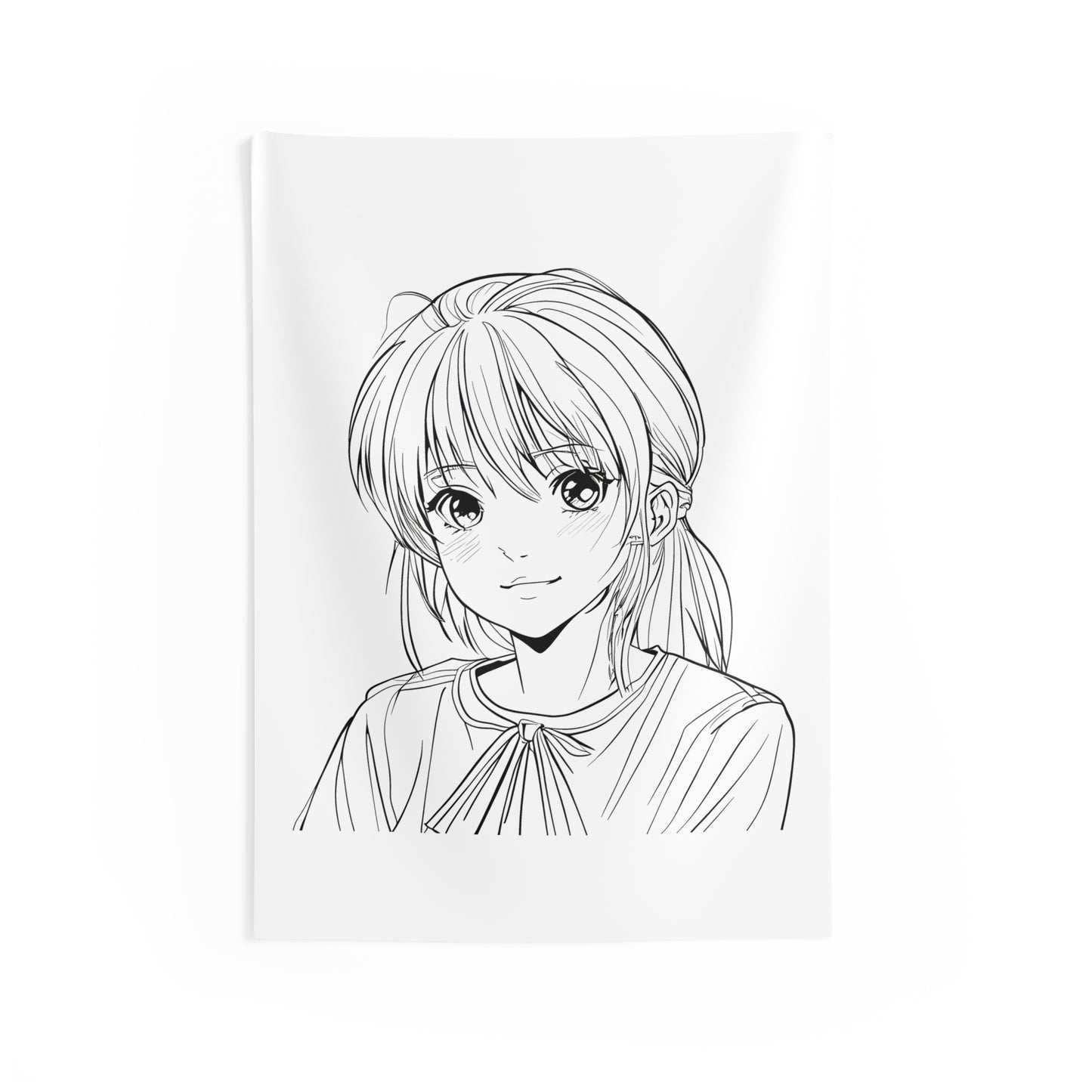 Indoor Wall Tapestries Coloring Kit with 10 Fabric Markers - Anime Girl