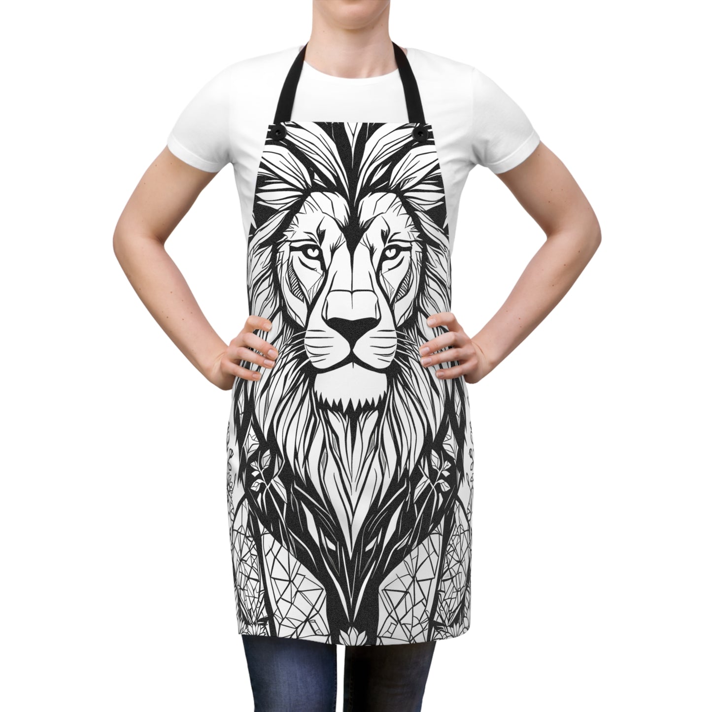 Apron Coloring Kit with 10 Fabric Markers - Lion and Flowers