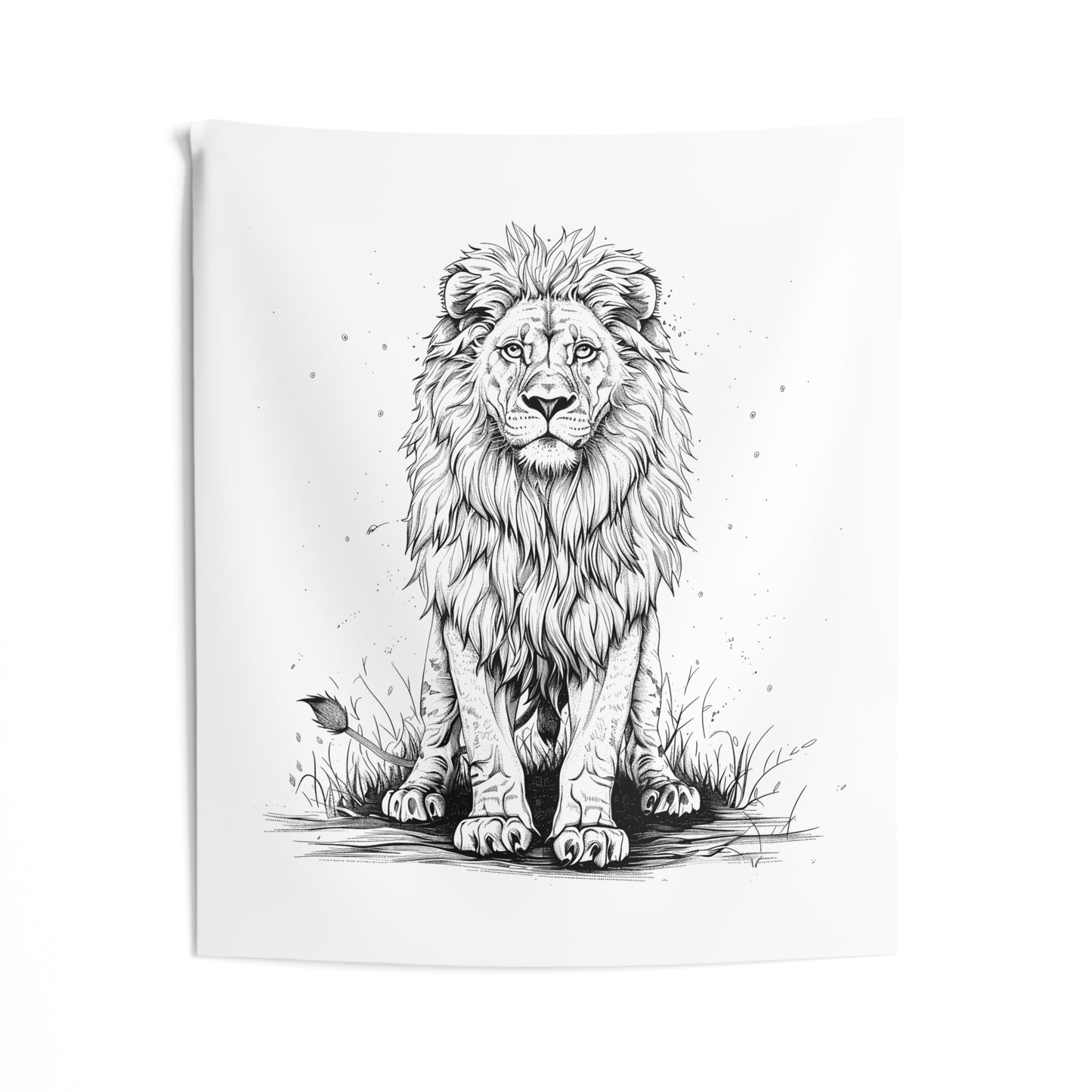 Indoor Wall Tapestries Coloring Kit with 10 Fabric Markers - Lion