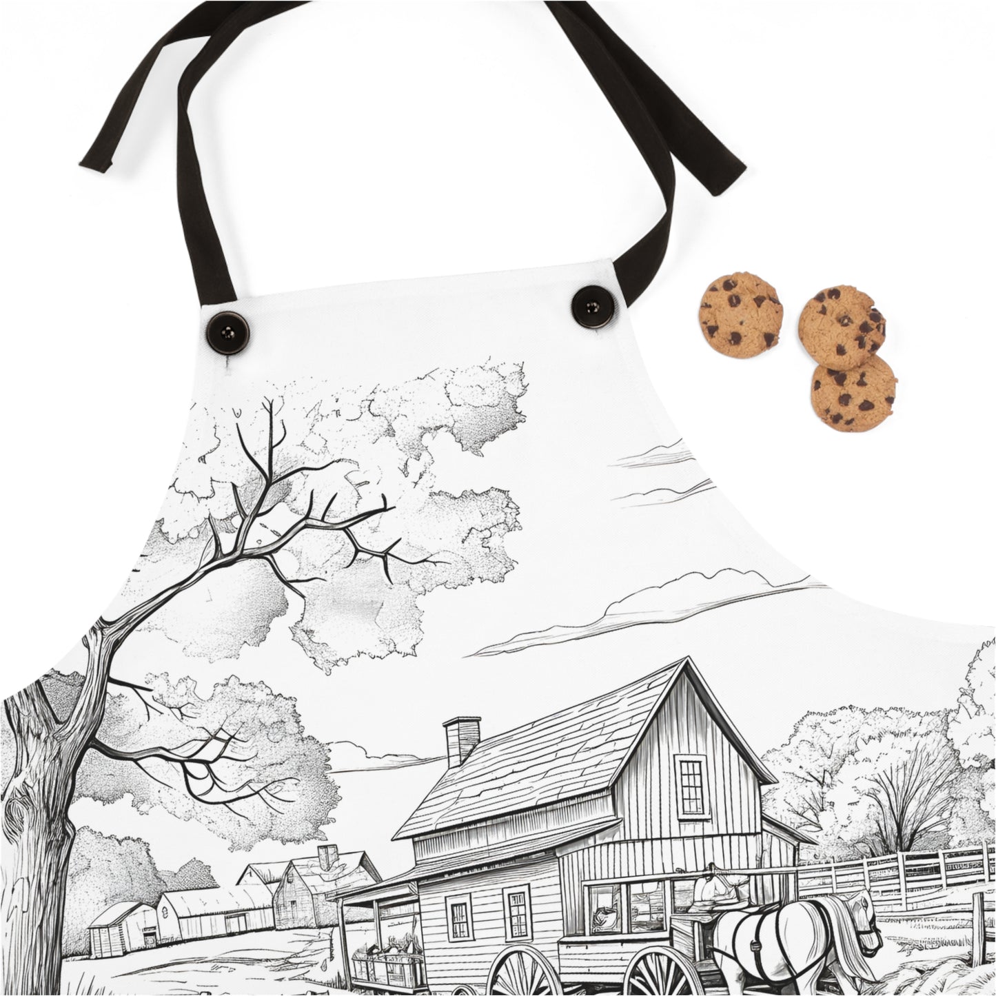 Apron Coloring Kit with 10 Fabric Markers - Farmhouse