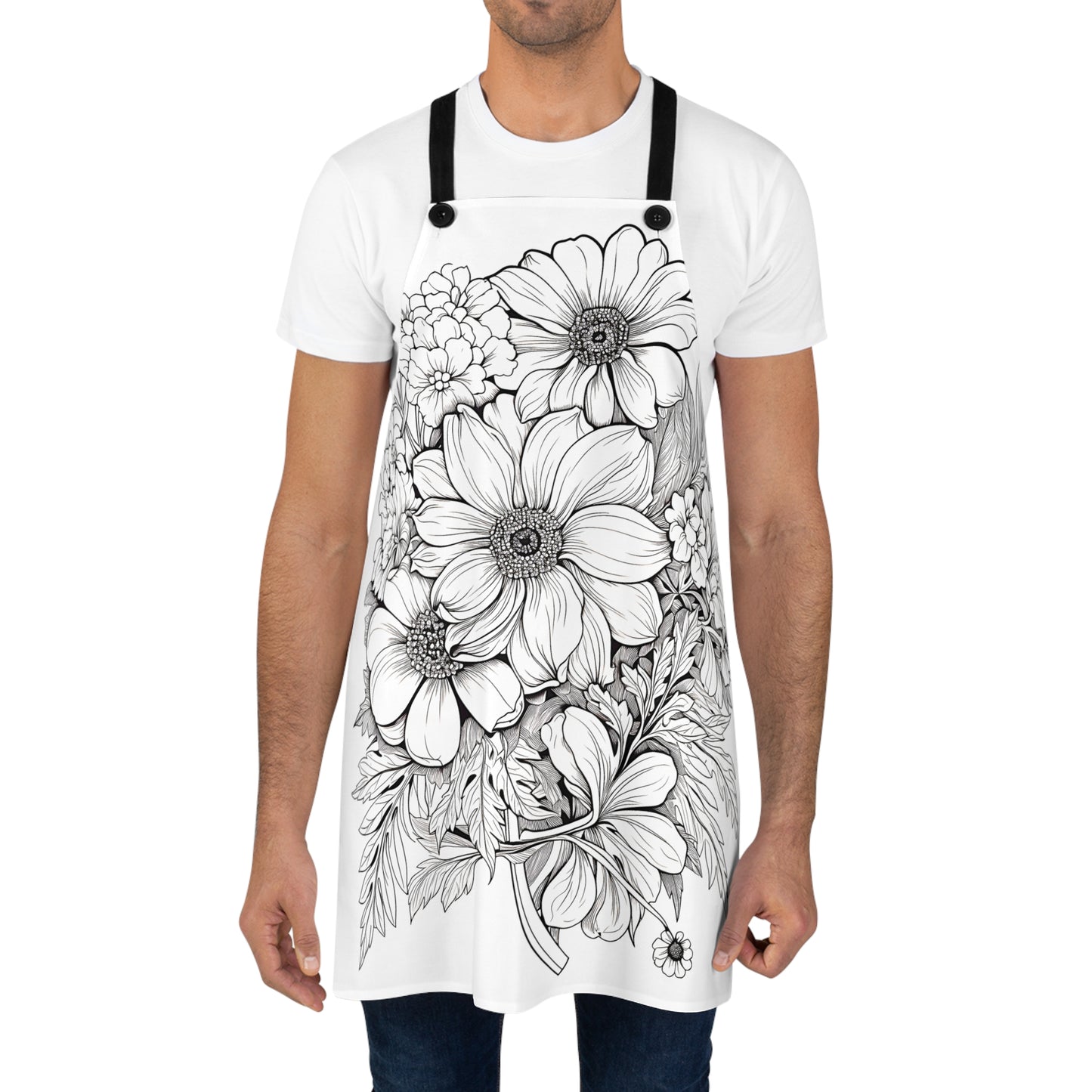 Apron Coloring Kit with 10 Fabric Markers - Floral Bouquet