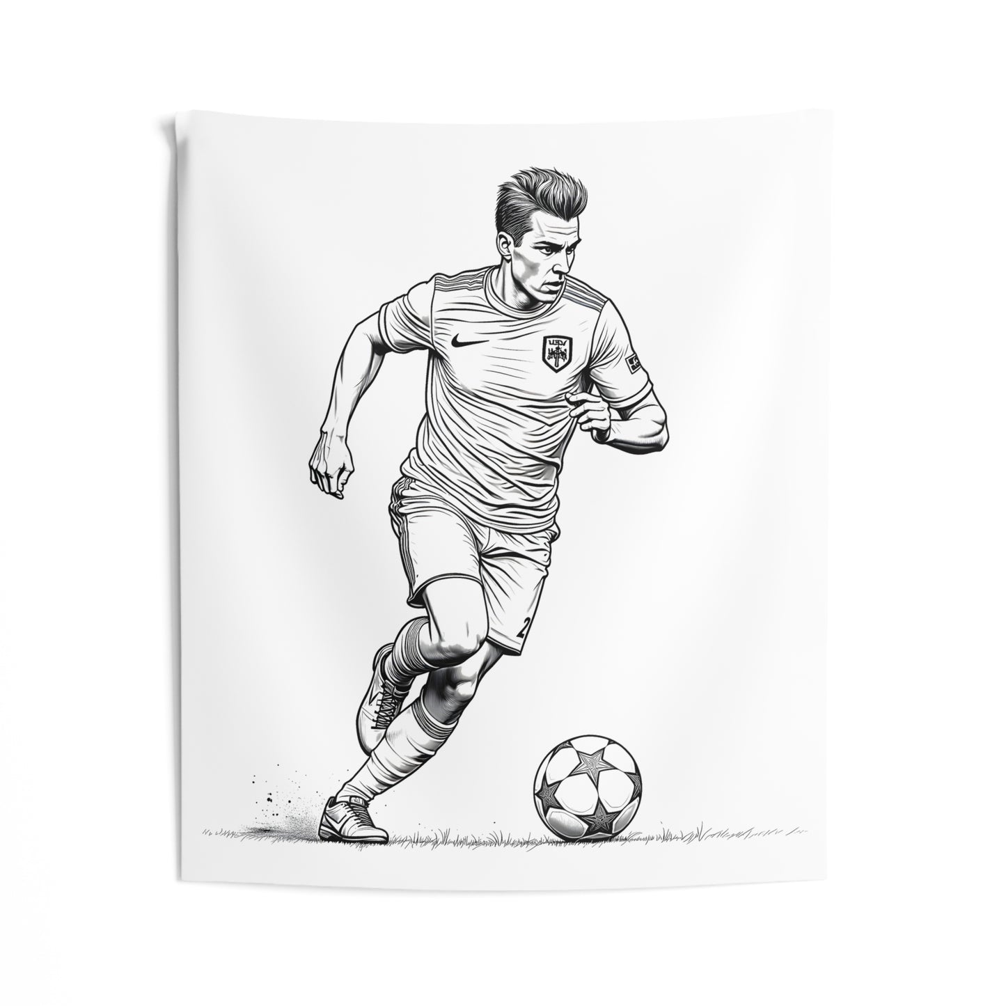 Indoor Wall Tapestries Coloring Kit with 10 Fabric Markers - Soccer Player