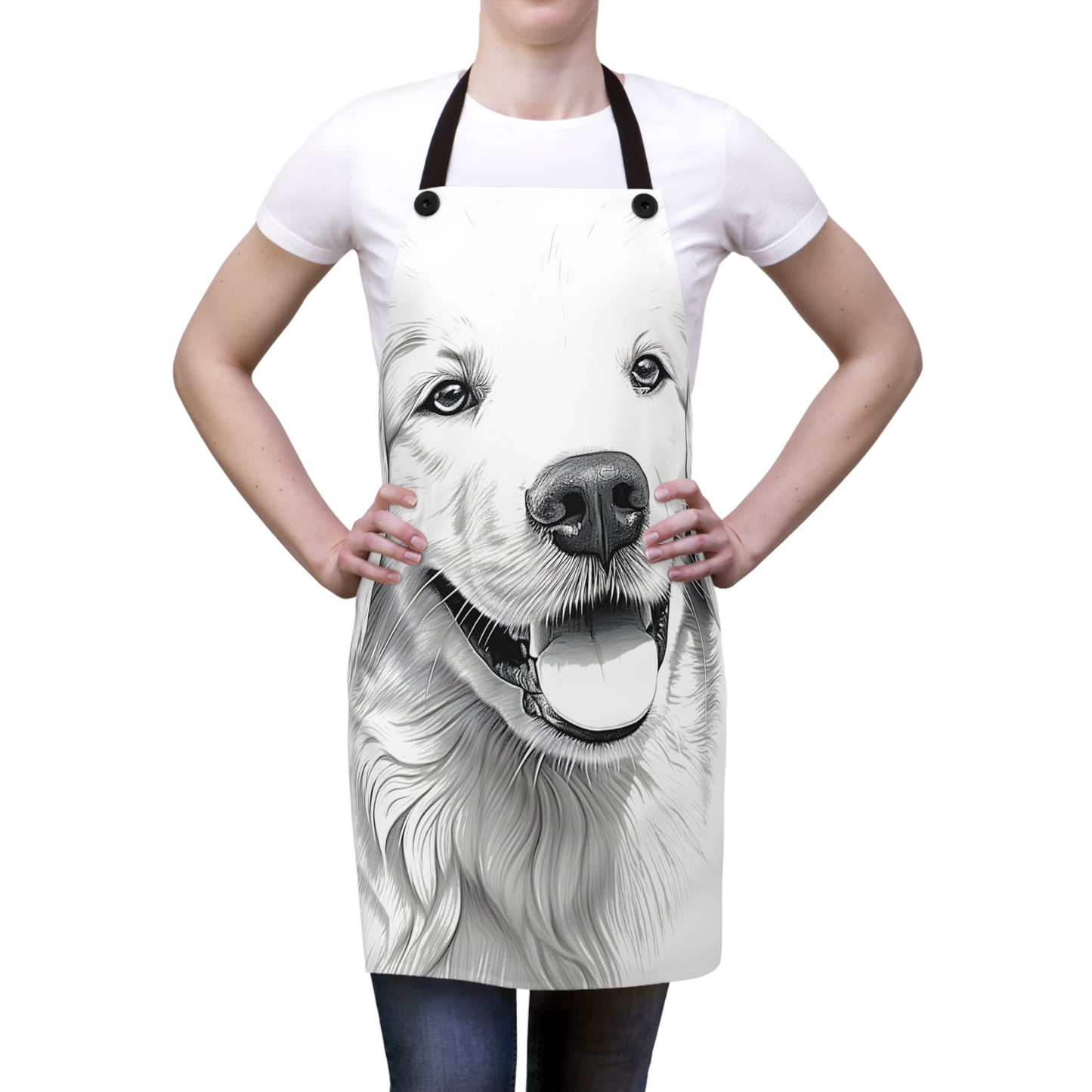 Apron Coloring Kit with 10 Fabric Markers - Golden Retriever