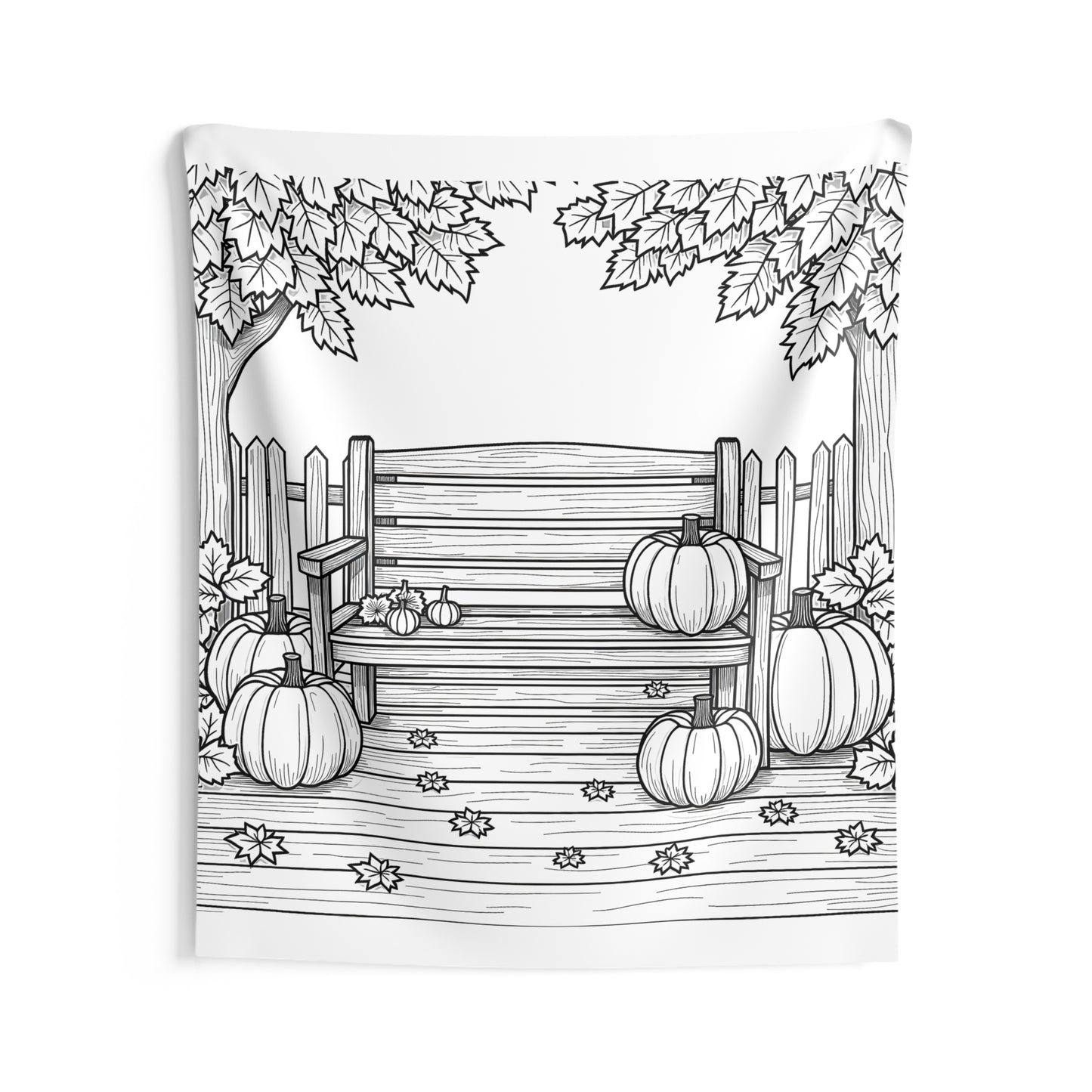 Indoor Wall Tapestries Coloring Kit with 10 Fabric Markers - Pumpkin Patch