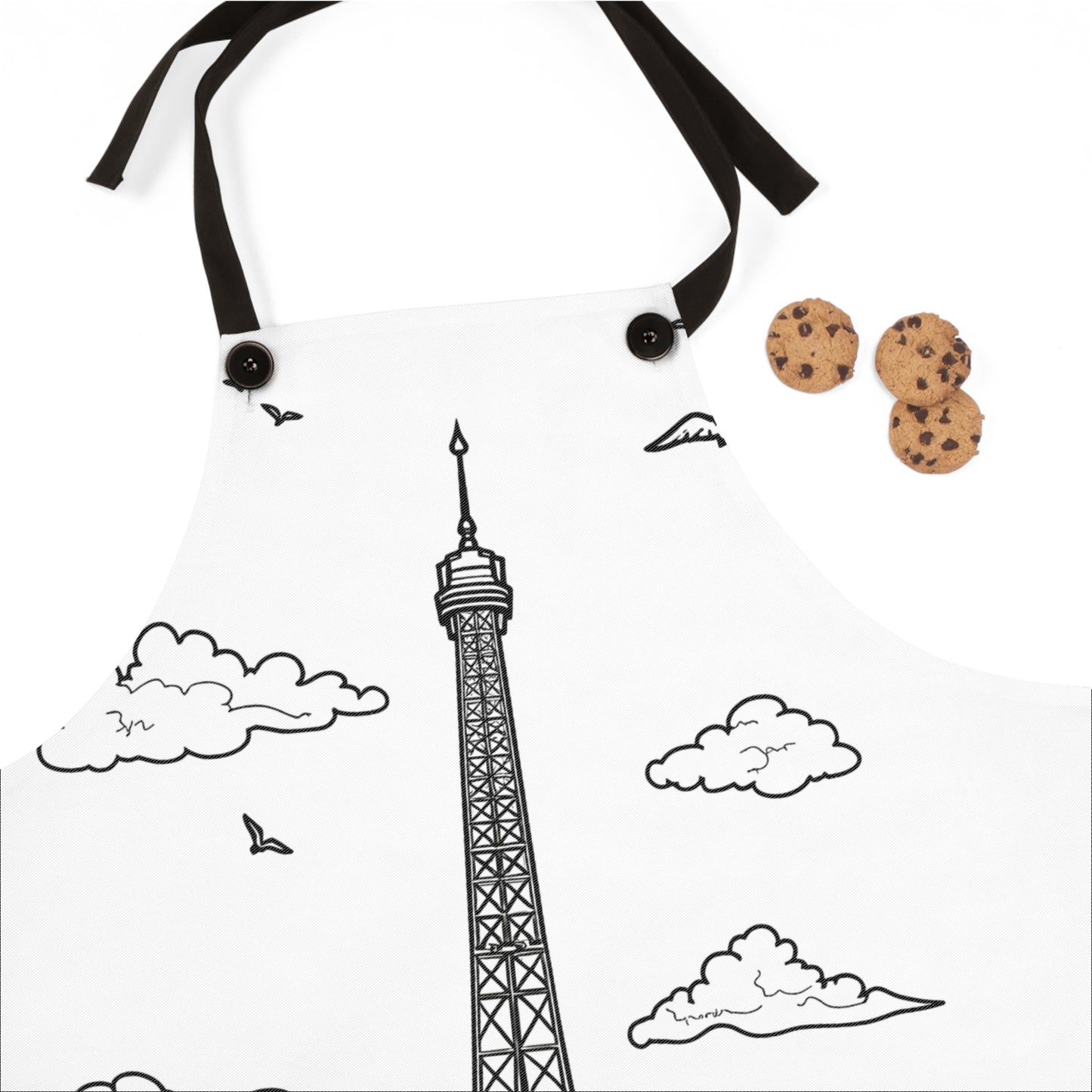 Apron Coloring Kit with 10 Fabric Markers - Eiffel Tower