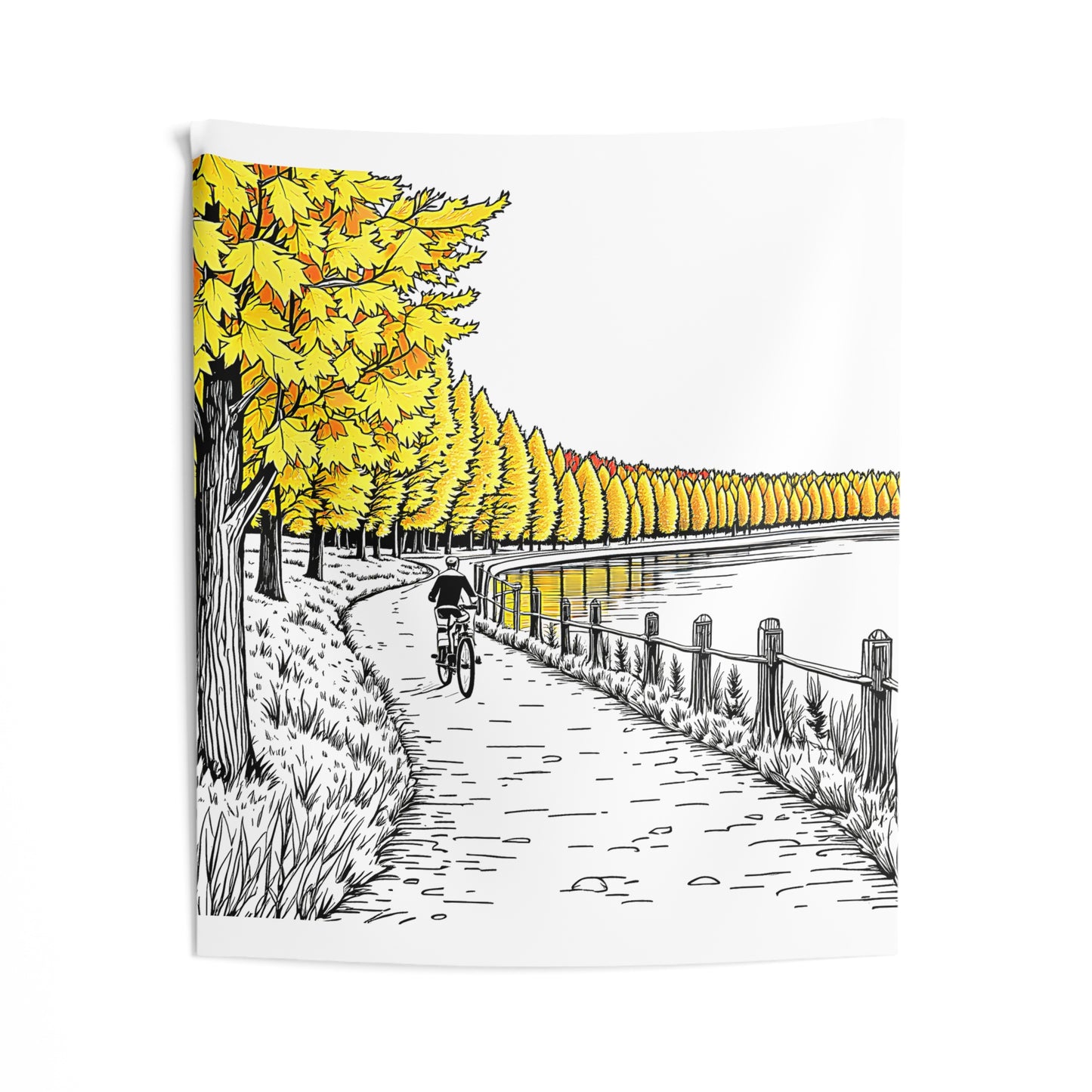 Indoor Wall Tapestries Colorful Graphic Design - Autumn Path