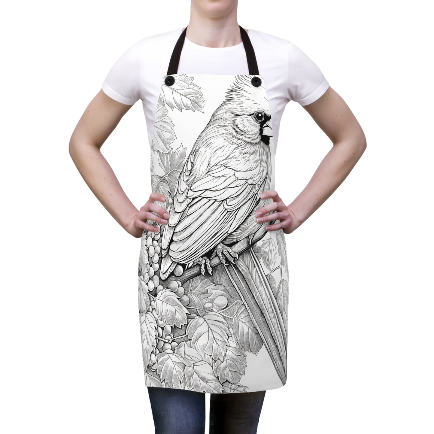 Apron Coloring Kit with 10 Fabric Markers - Cardinal in Foliage