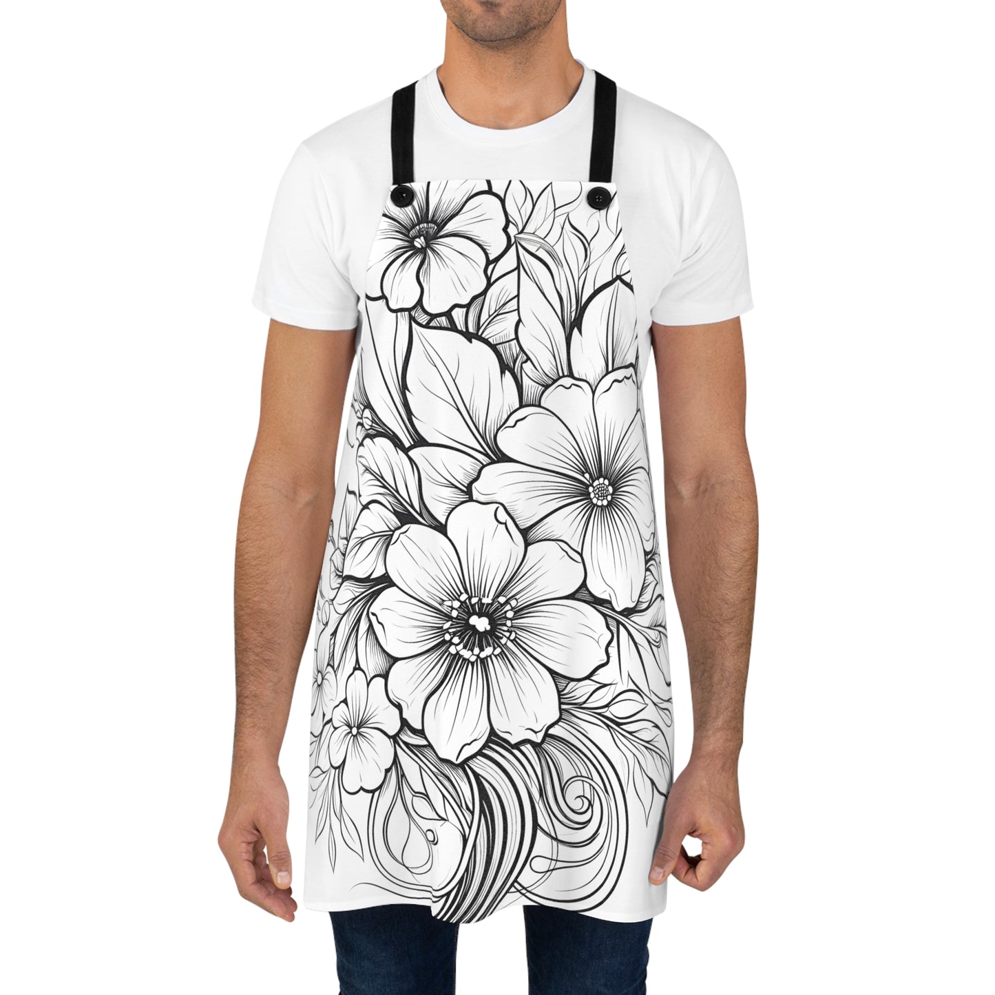 Apron Coloring Kit with 10 Fabric Markers - Flowers