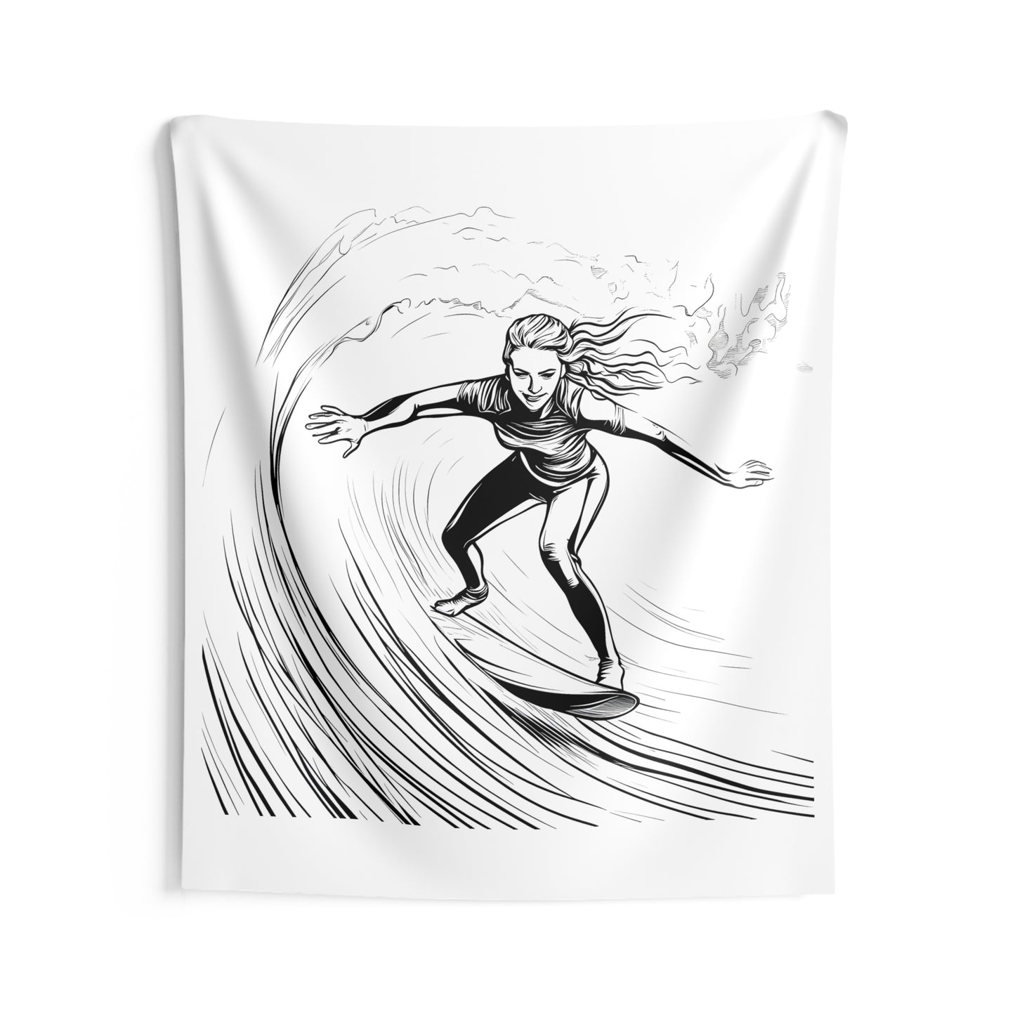 Indoor Wall Tapestries Coloring Kit with 10 Fabric Markers - Surfing