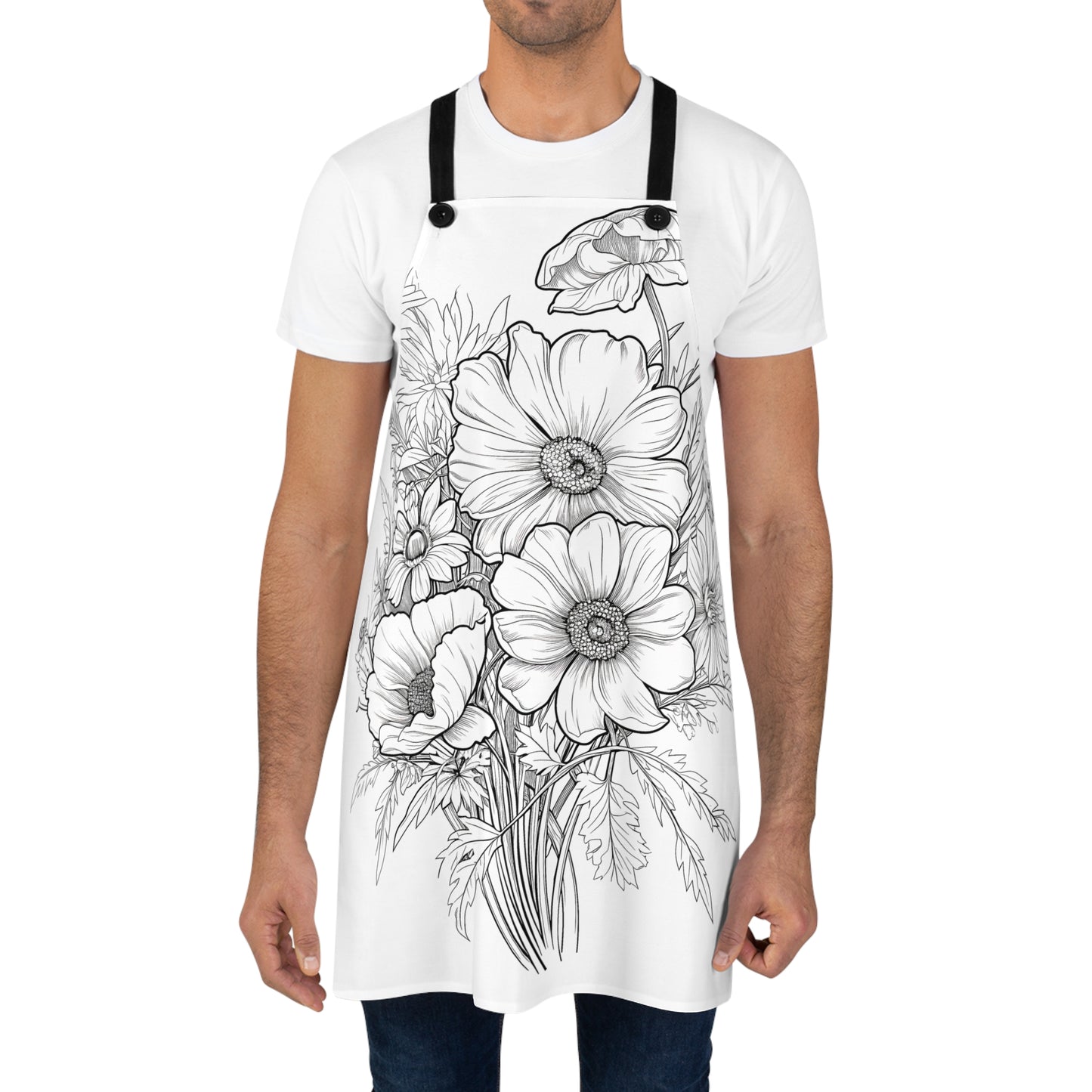 Apron Coloring Kit with 10 Fabric Markers - Bouquet