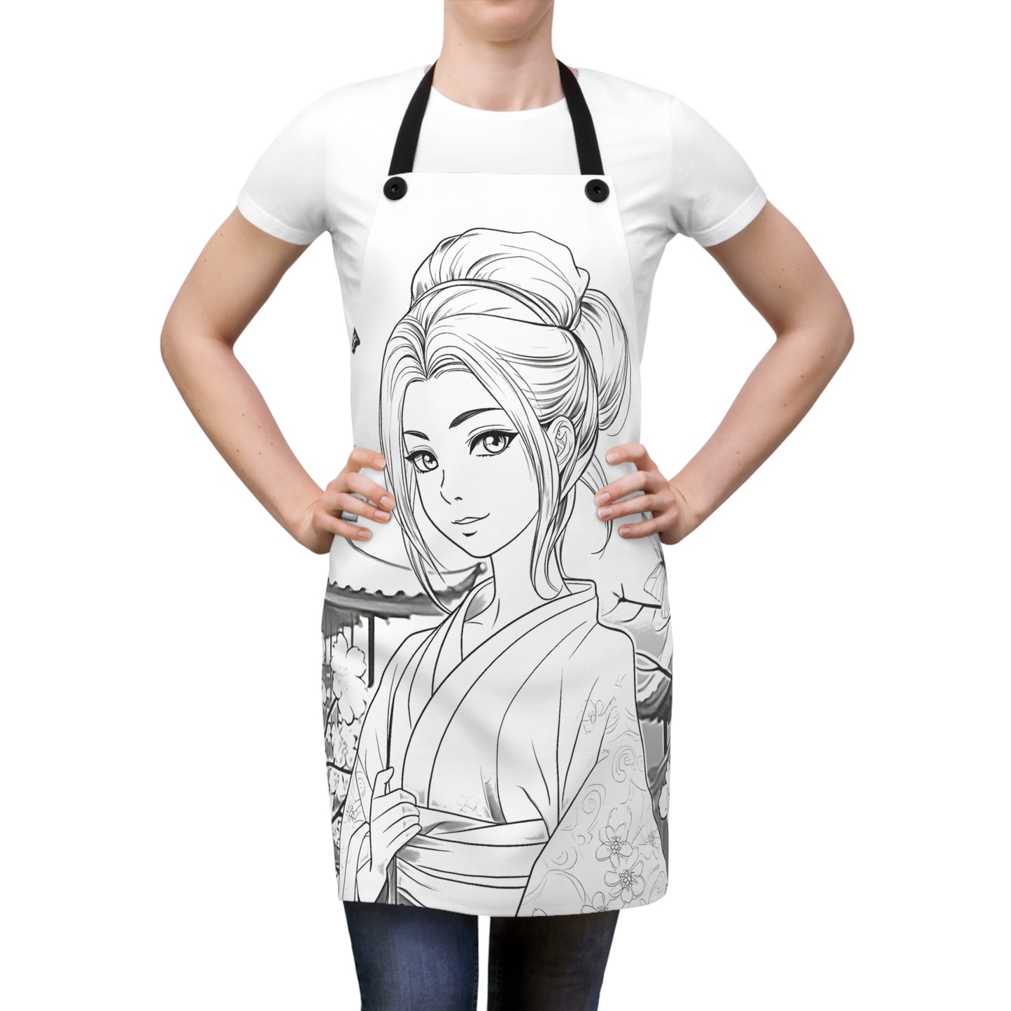 Apron Coloring Kit with 10 Fabric Markers - Japanese Culture