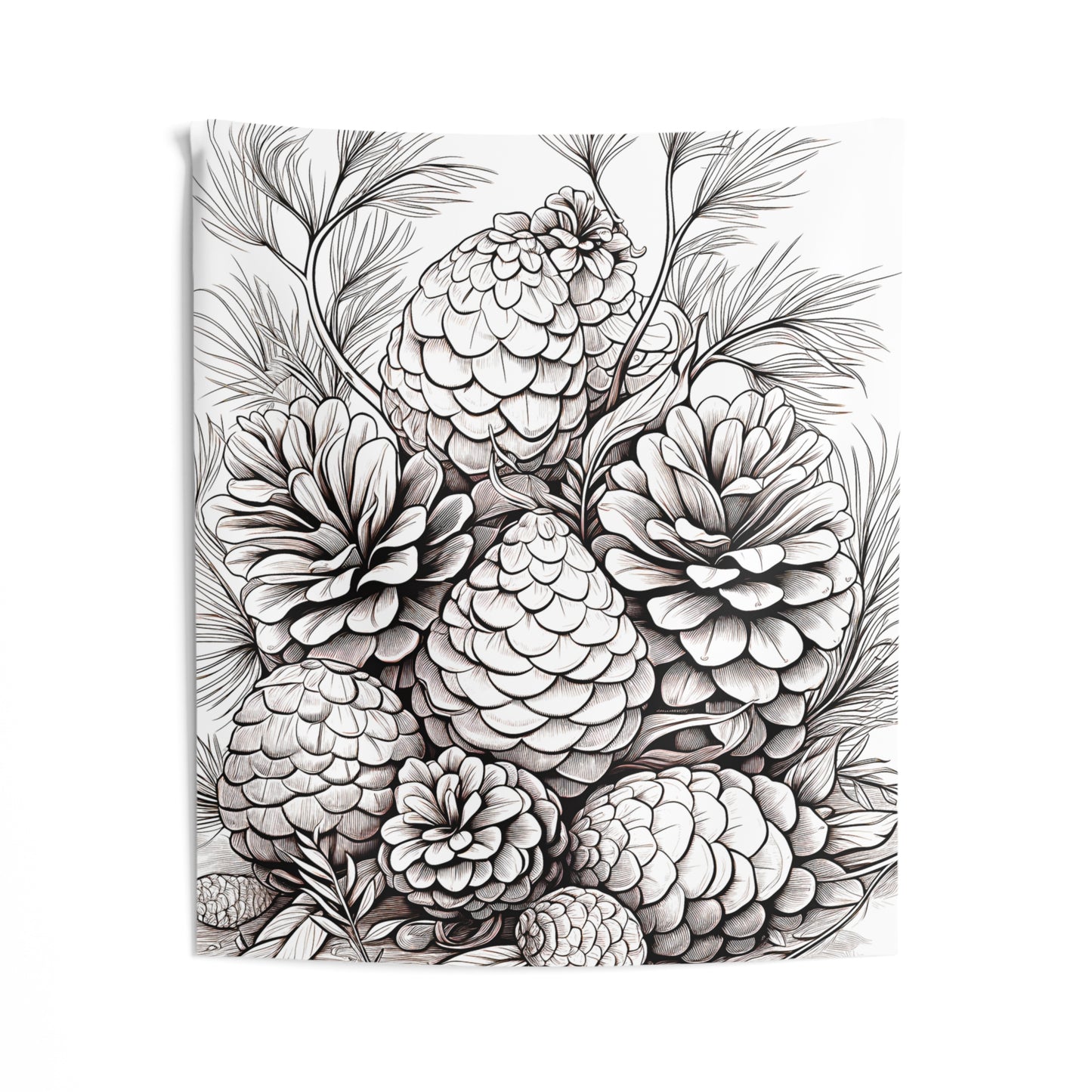 Indoor Wall Tapestries Coloring Kit with 10 Fabric Markers - Pinecones