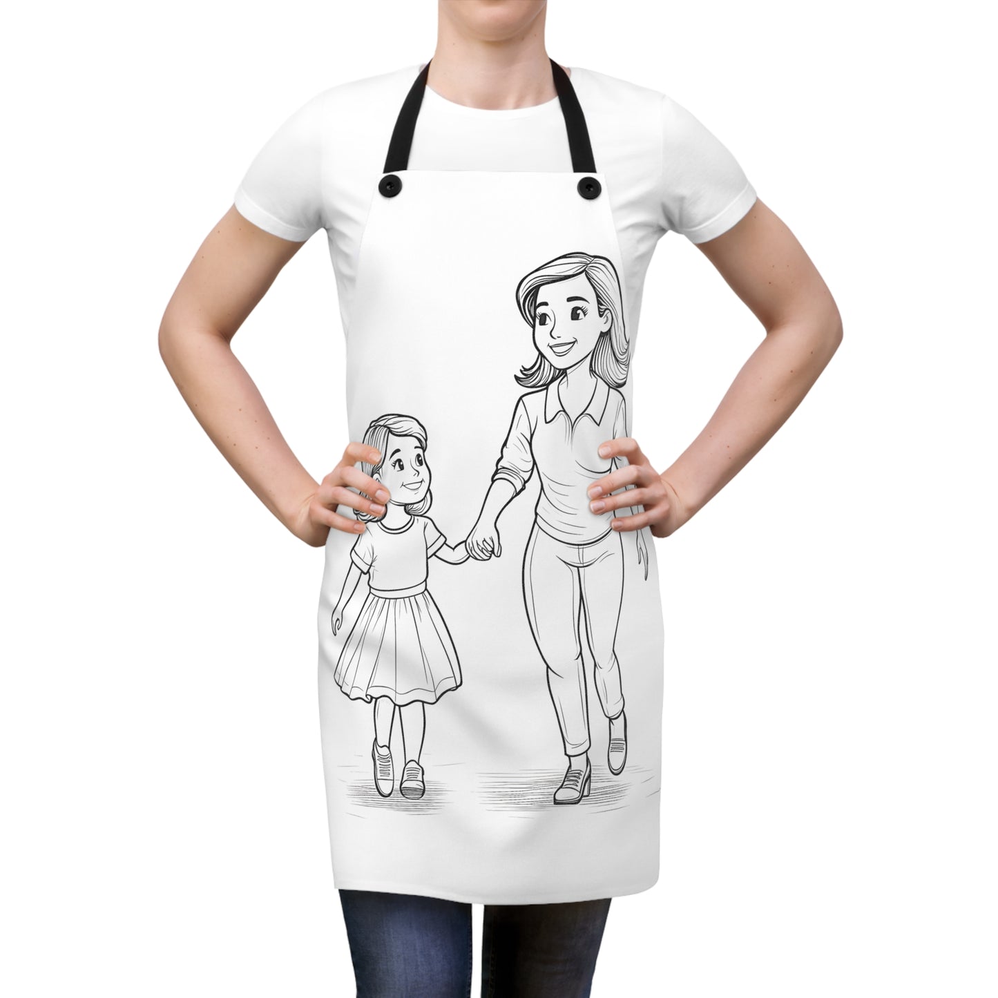 Apron Coloring Kit with 10 Fabric Markers - Mother and Daughter