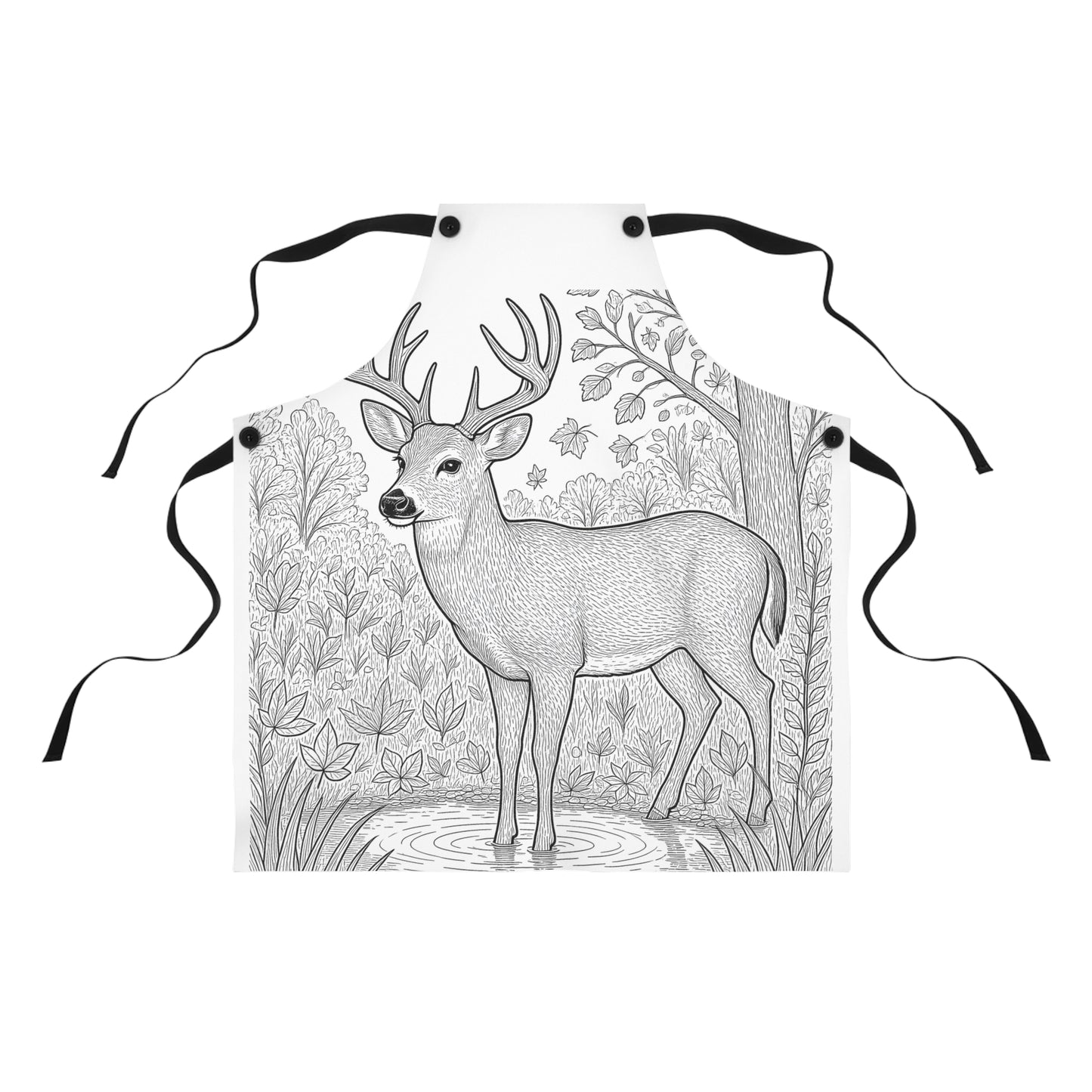 Apron Coloring Kit with 10 Fabric Markers - Forest Deer