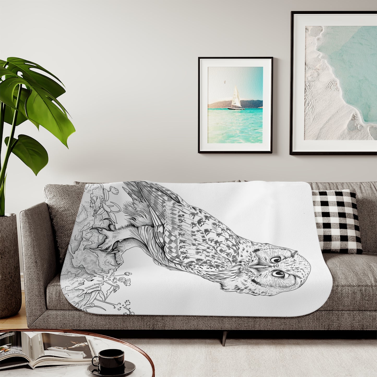 Blanket Coloring Kit with 10 Fabric Markers - Owl