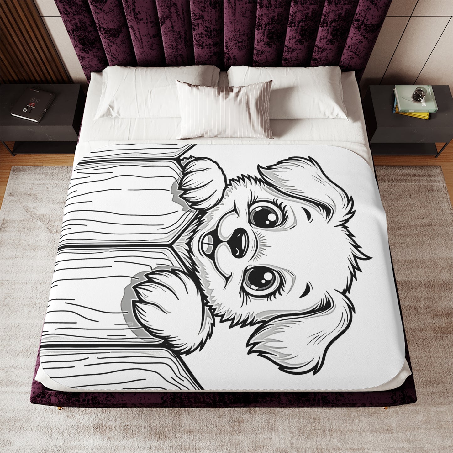 Blanket Coloring Kit with 10 Fabric Markers - Puppy