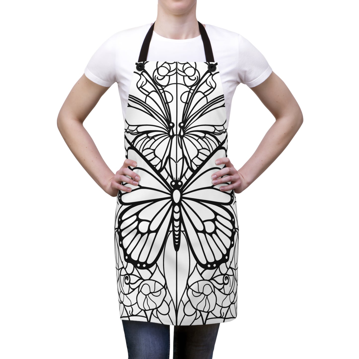 Apron Coloring Kit with 10 Fabric Markers - Stained Glass Butterfly