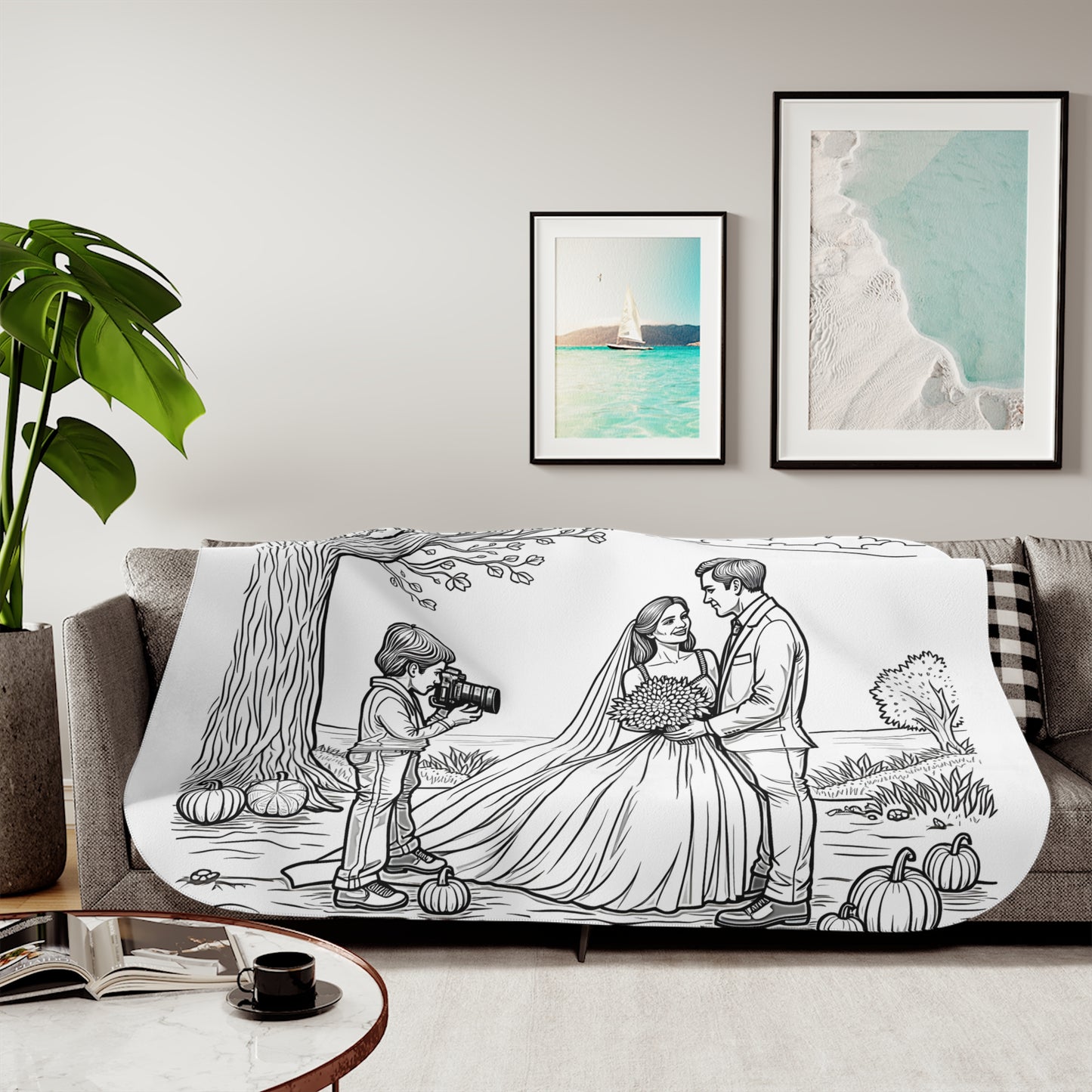 Blanket Coloring Kit with 10 Fabric Markers - Outdoor Wedding