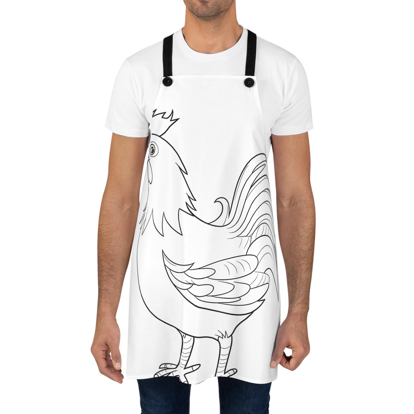 Apron Coloring Kit with 10 Fabric Markers - Rooster