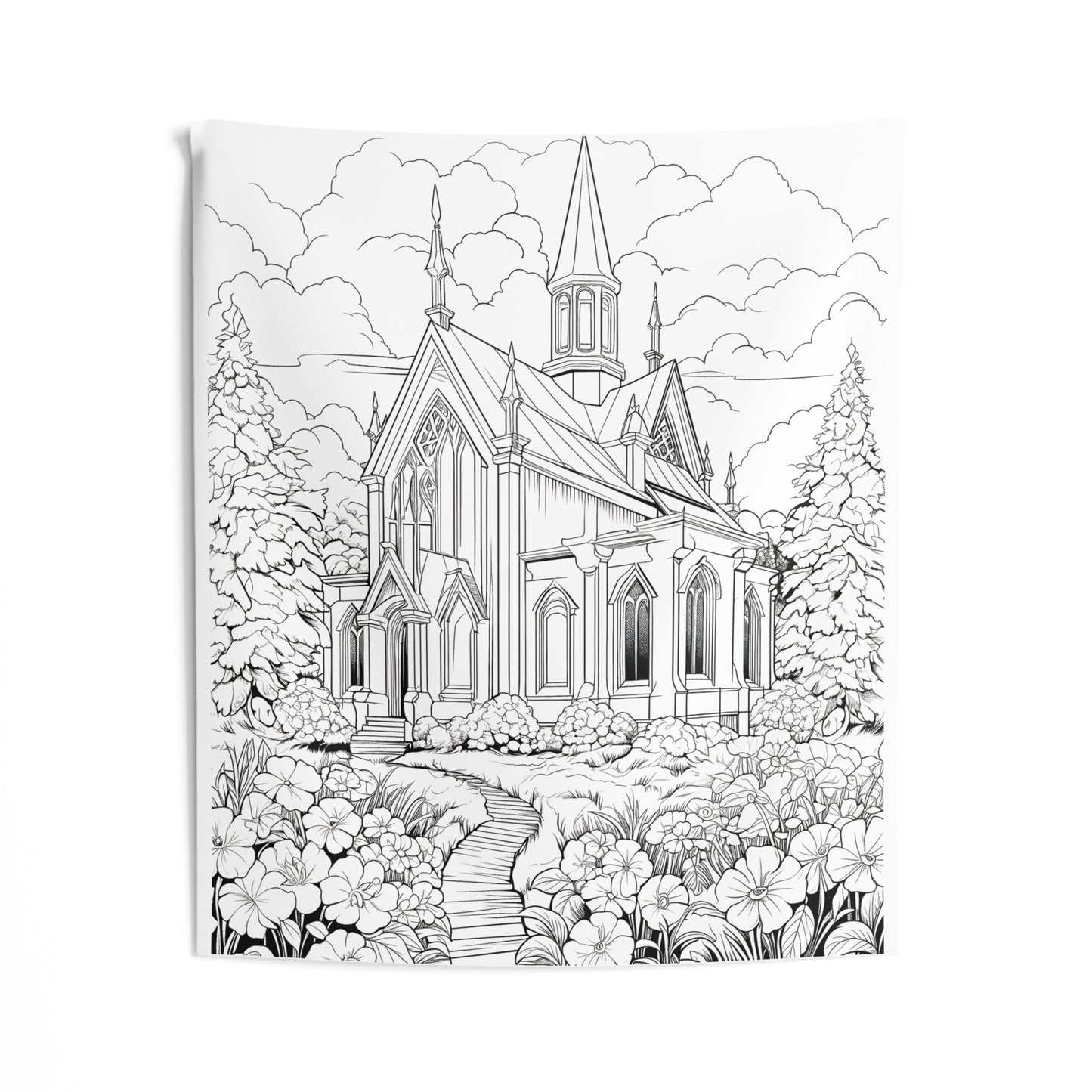 Indoor Wall Tapestries Coloring Kit with 10 Fabric Markers - Church