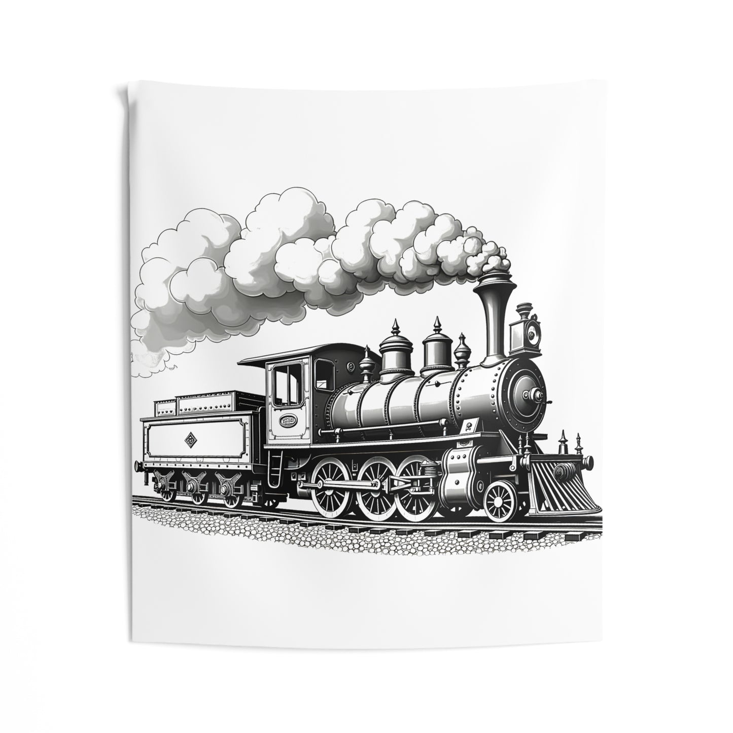 Indoor Wall Tapestries Coloring Kit with 10 Fabric Markers - Steam Train