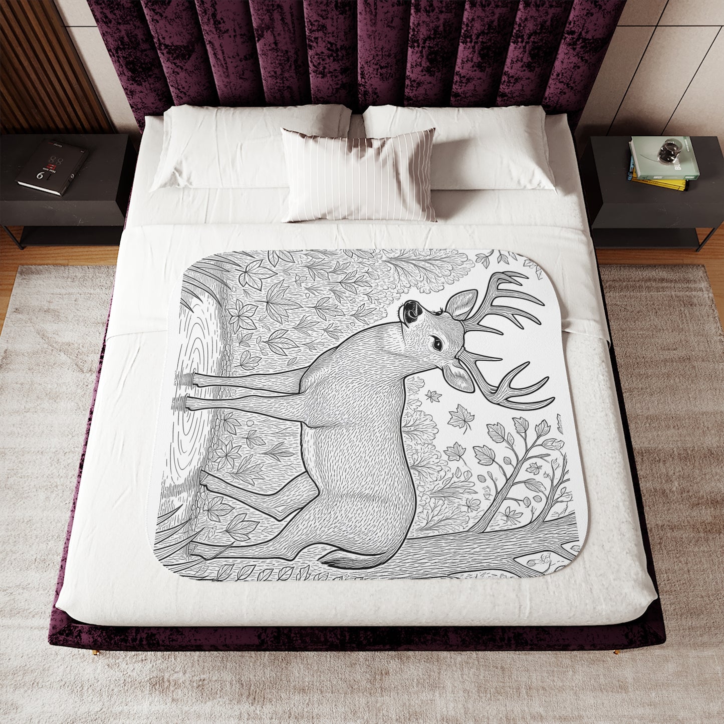 Blanket Coloring Kit with 10 Fabric Markers - Forest Deer