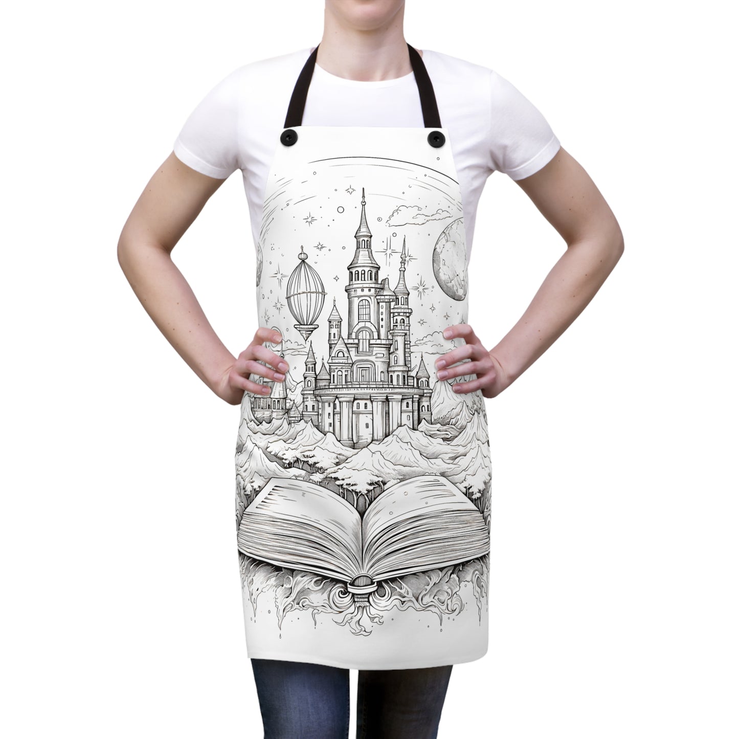 Apron Coloring Kit with 10 Fabric Markers - Enchanted Castle in a Storybook