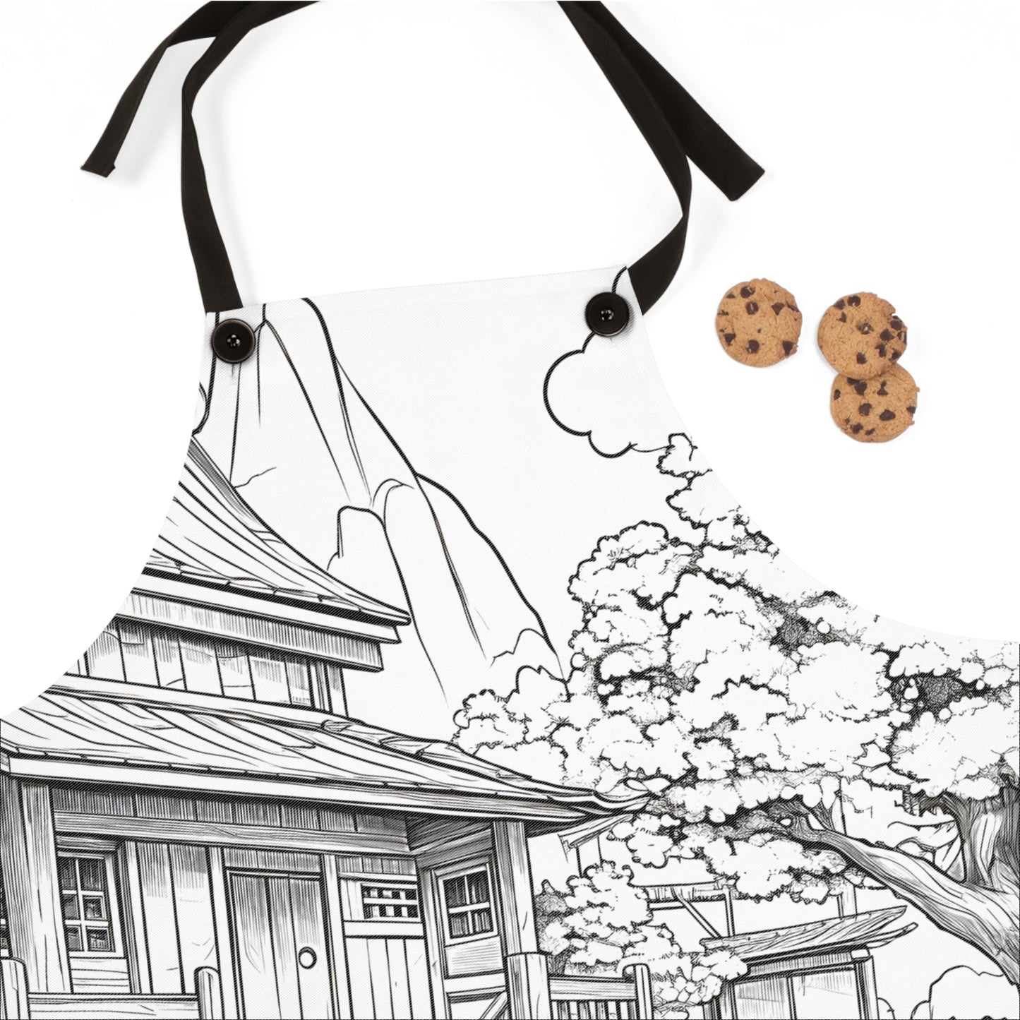 Apron Coloring Kit with 10 Fabric Markers - Japanese House