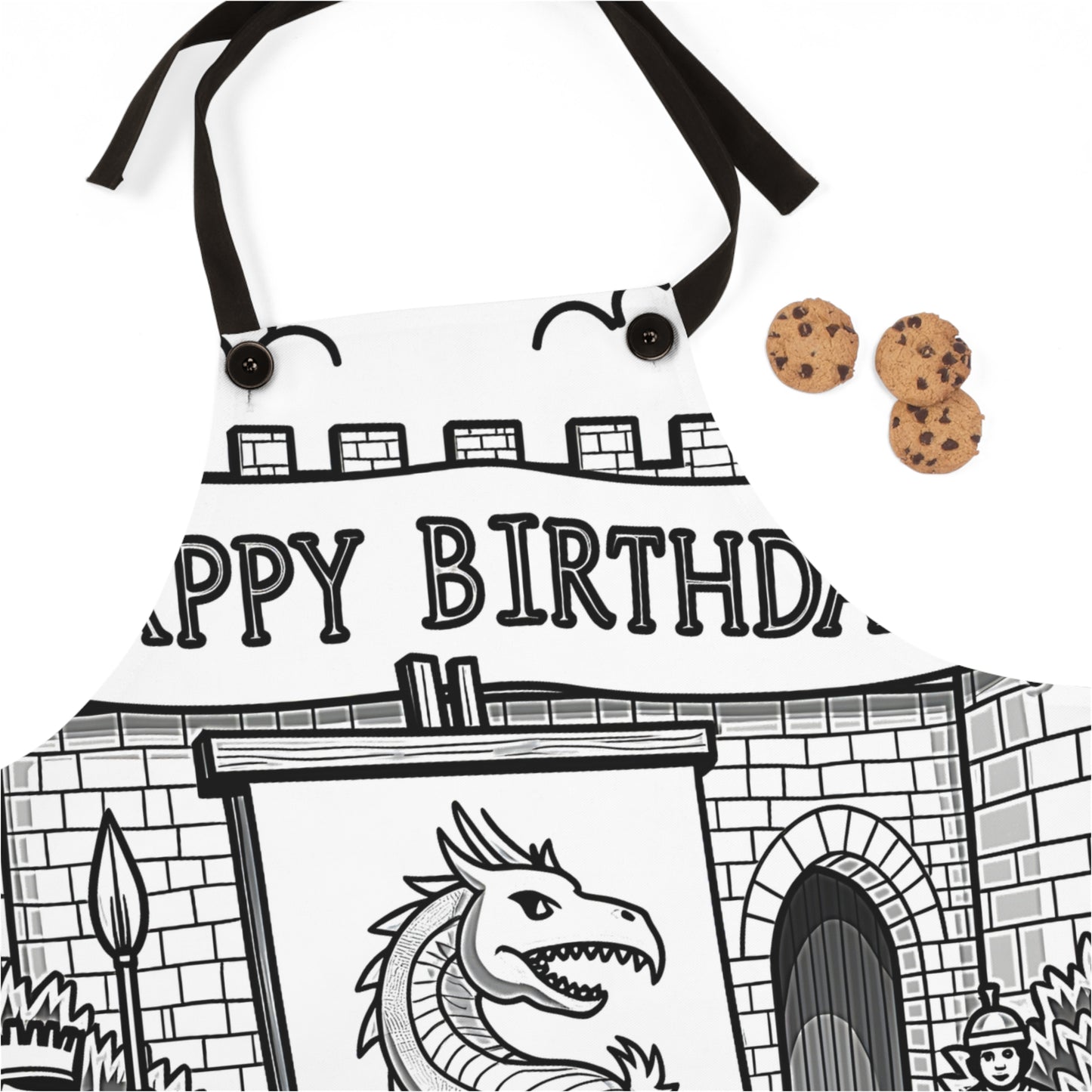 Apron Coloring Kit with 10 Fabric Markers - Medieval Birthday Celebration