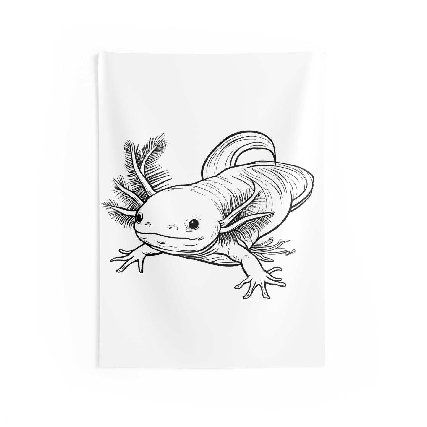 Indoor Wall Tapestries Coloring Kit with 10 Fabric Markers - Axolotl