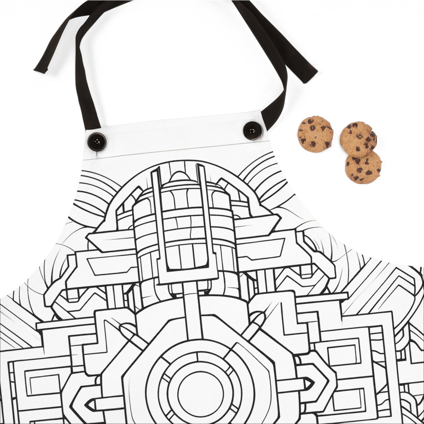 Apron Coloring Kit with 10 Fabric Markers - Intricate Design