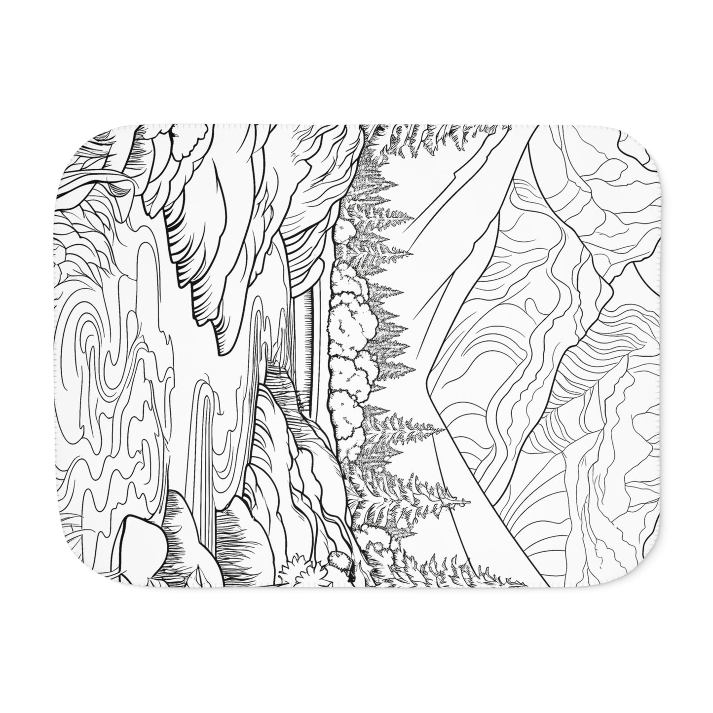 Blanket Coloring Kit with 10 Fabric Markers - Mountain Landscape