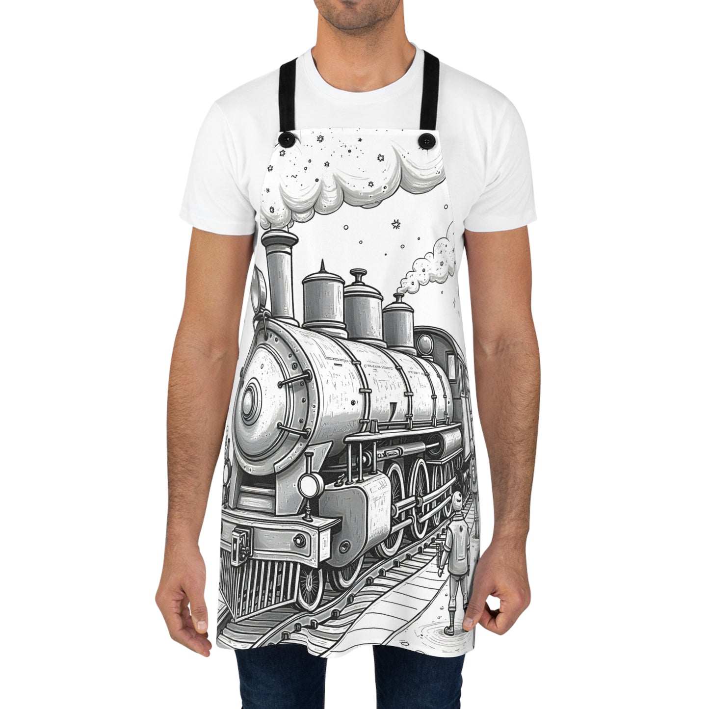 Apron Coloring Kit with 10 Fabric Markers - Steam Train