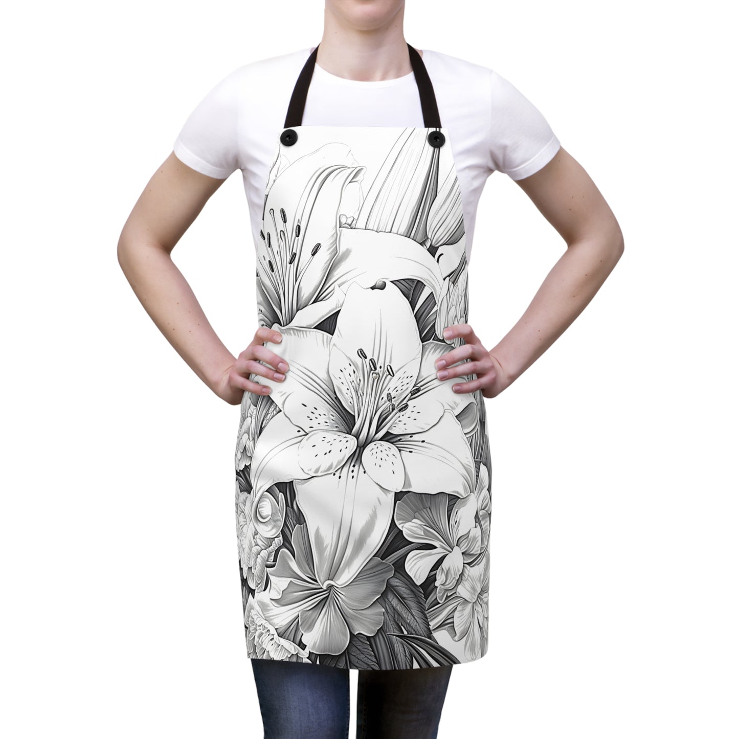 Apron Coloring Kit with 10 Fabric Markers - Lilies