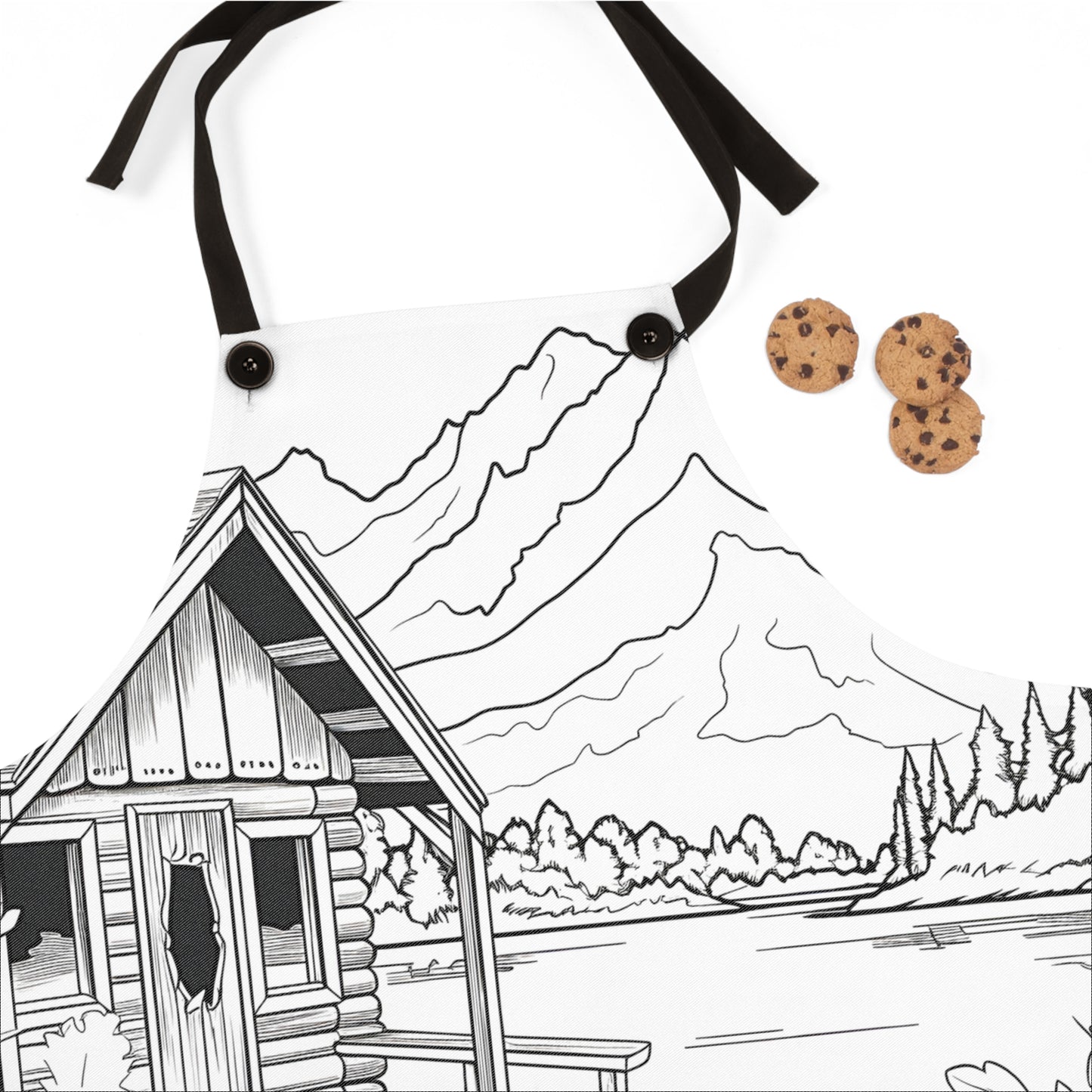 Apron Coloring Kit with 10 Fabric Markers - Mountain Retreat