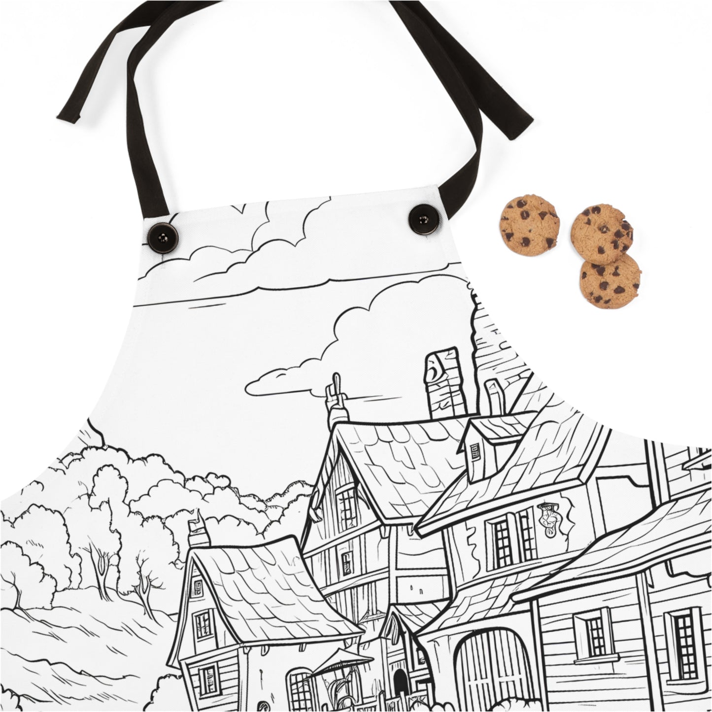 Apron Coloring Kit with 10 Fabric Markers - Village by the River