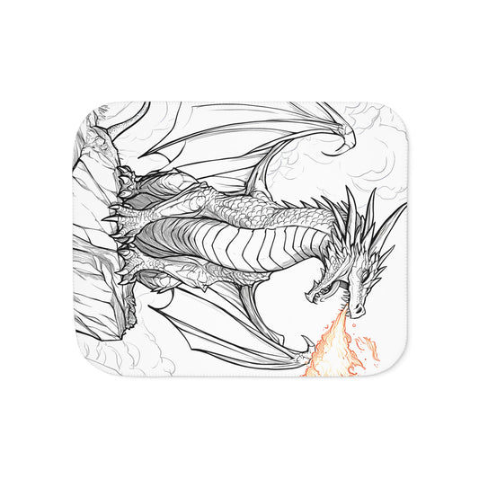 Blanket Coloring Kit with 10 Fabric Markers - Fire-Breathing Dragon