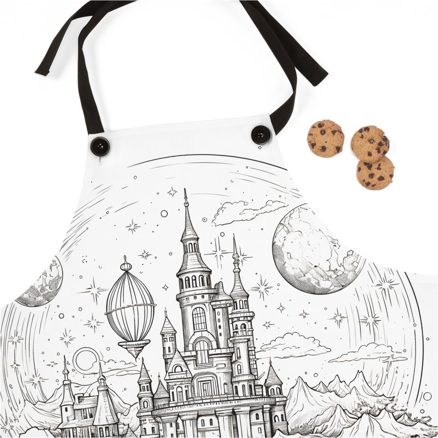 Apron Coloring Kit with 10 Fabric Markers - Enchanted Castle in a Storybook