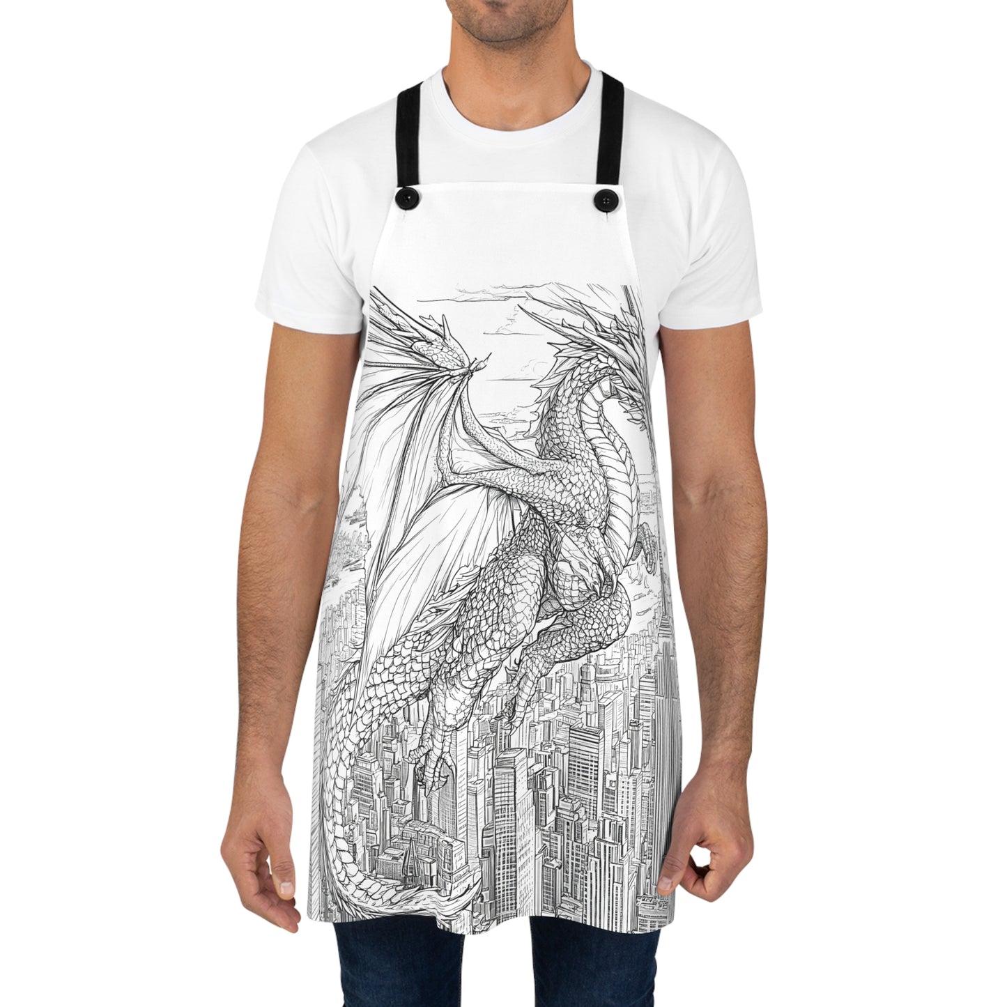 Apron Coloring Kit with 10 Fabric Markers - Dragon