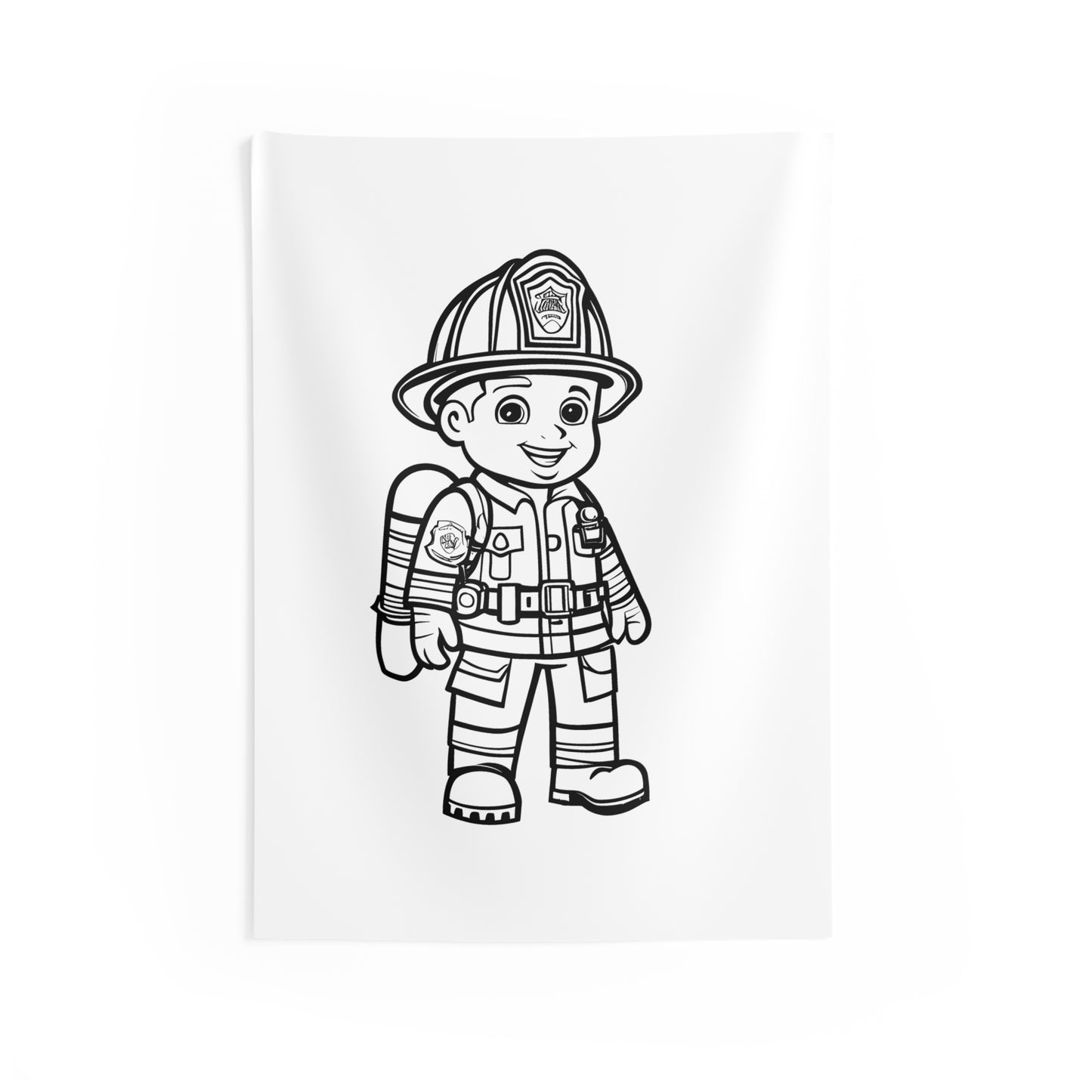 Indoor Wall Tapestries Coloring Kit with 10 Fabric Markers - Firefighter