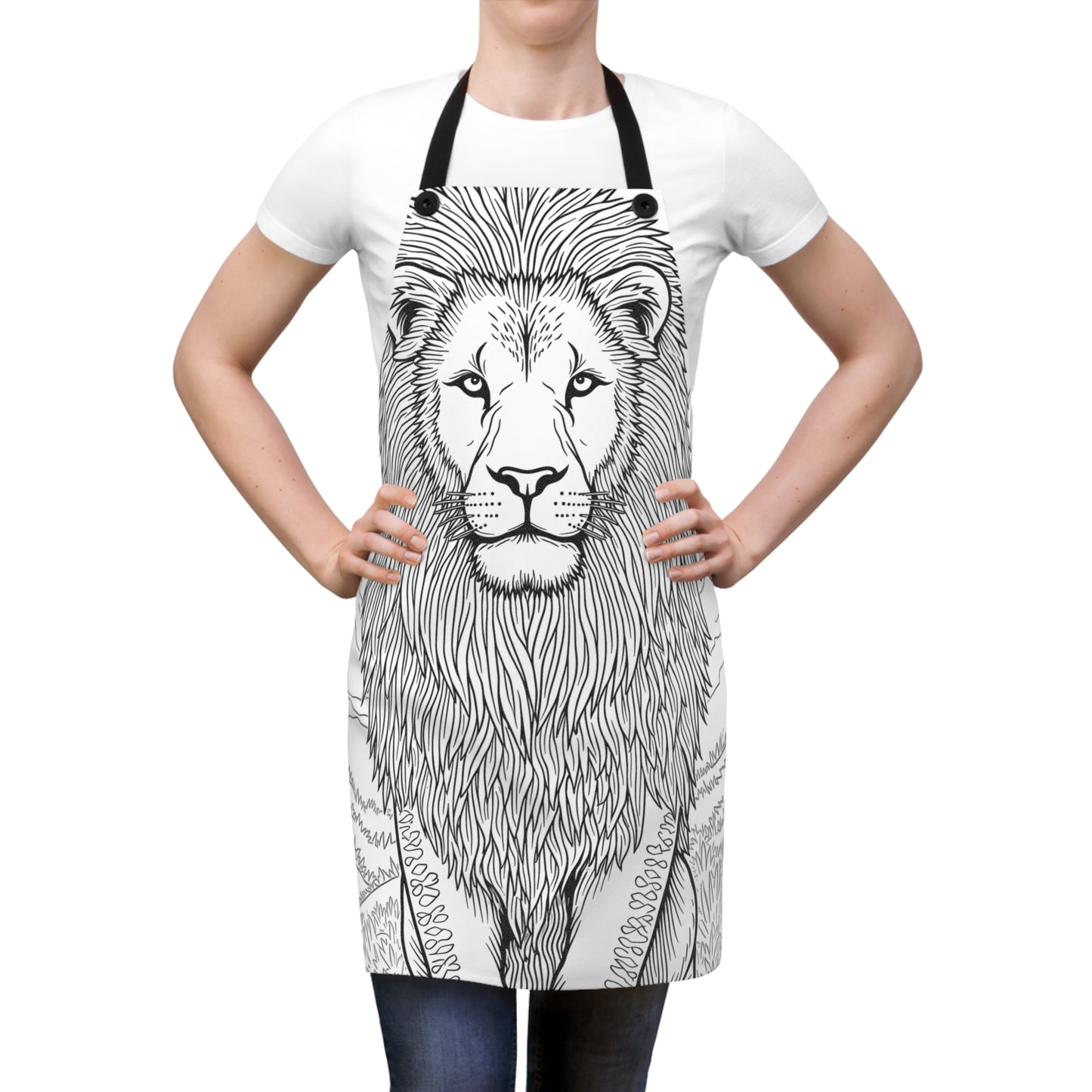 Apron Coloring Kit with 10 Fabric Markers - King of the Jungle