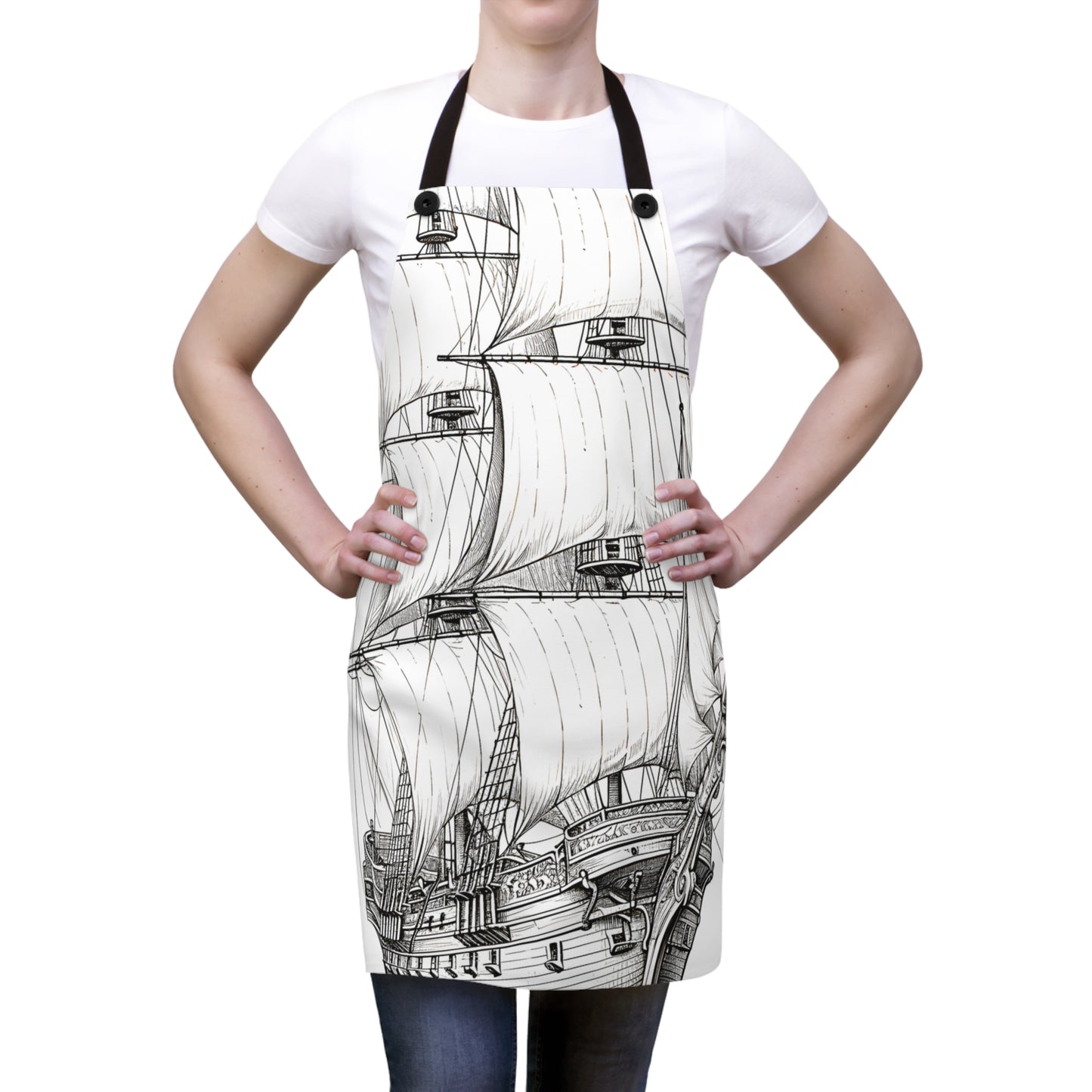 Apron Coloring Kit with 10 Fabric Markers - Sailing Ship