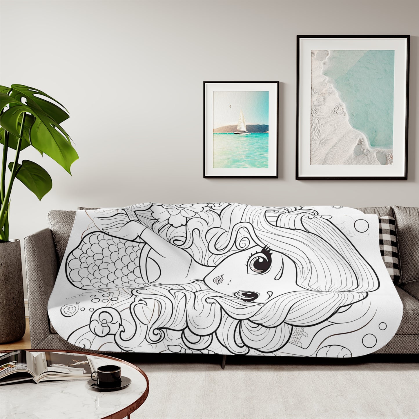 Blanket Coloring Kit with 10 Fabric Markers - Underwater Fantasy