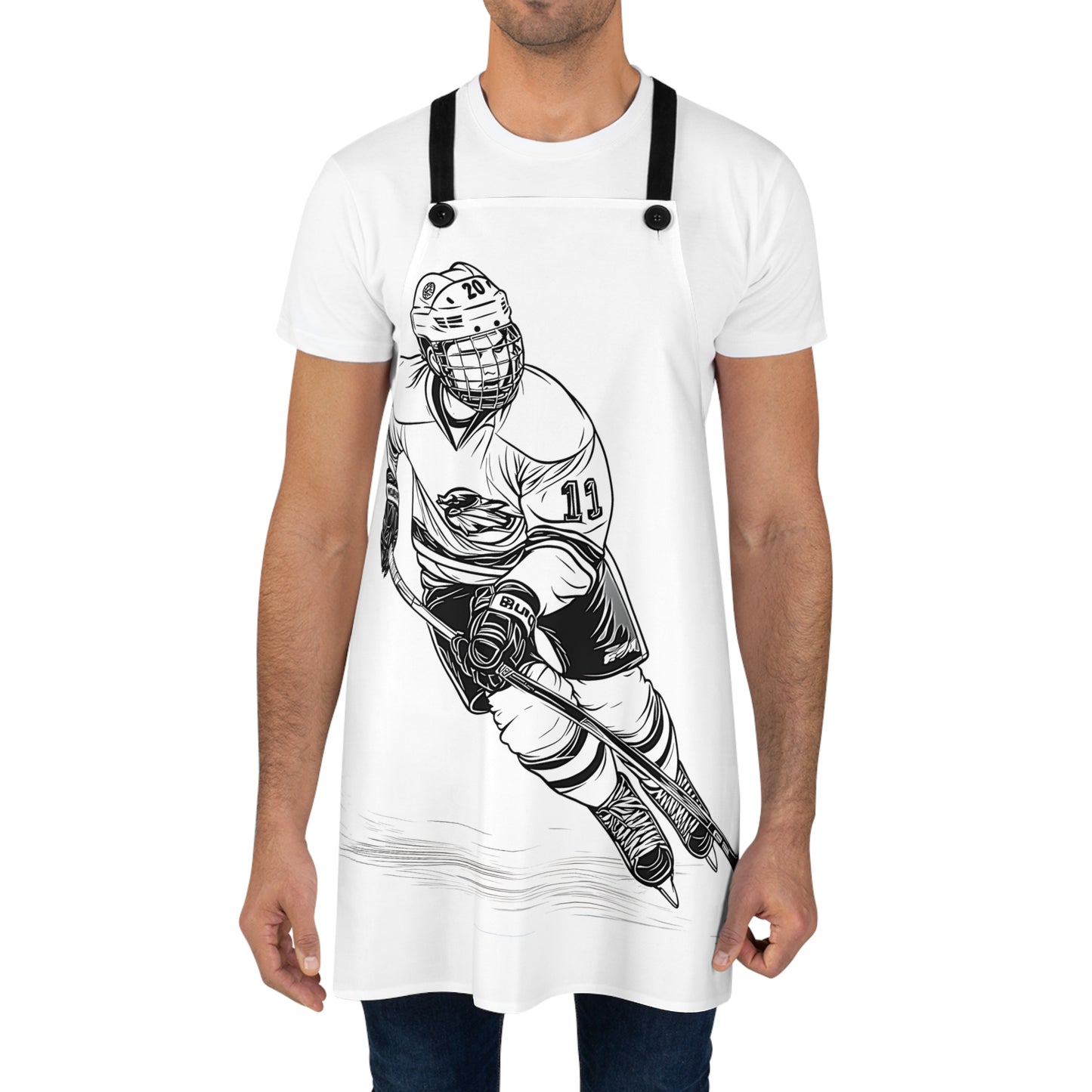 Apron Coloring Kit with 10 Fabric Markers - Ice Hockey Player