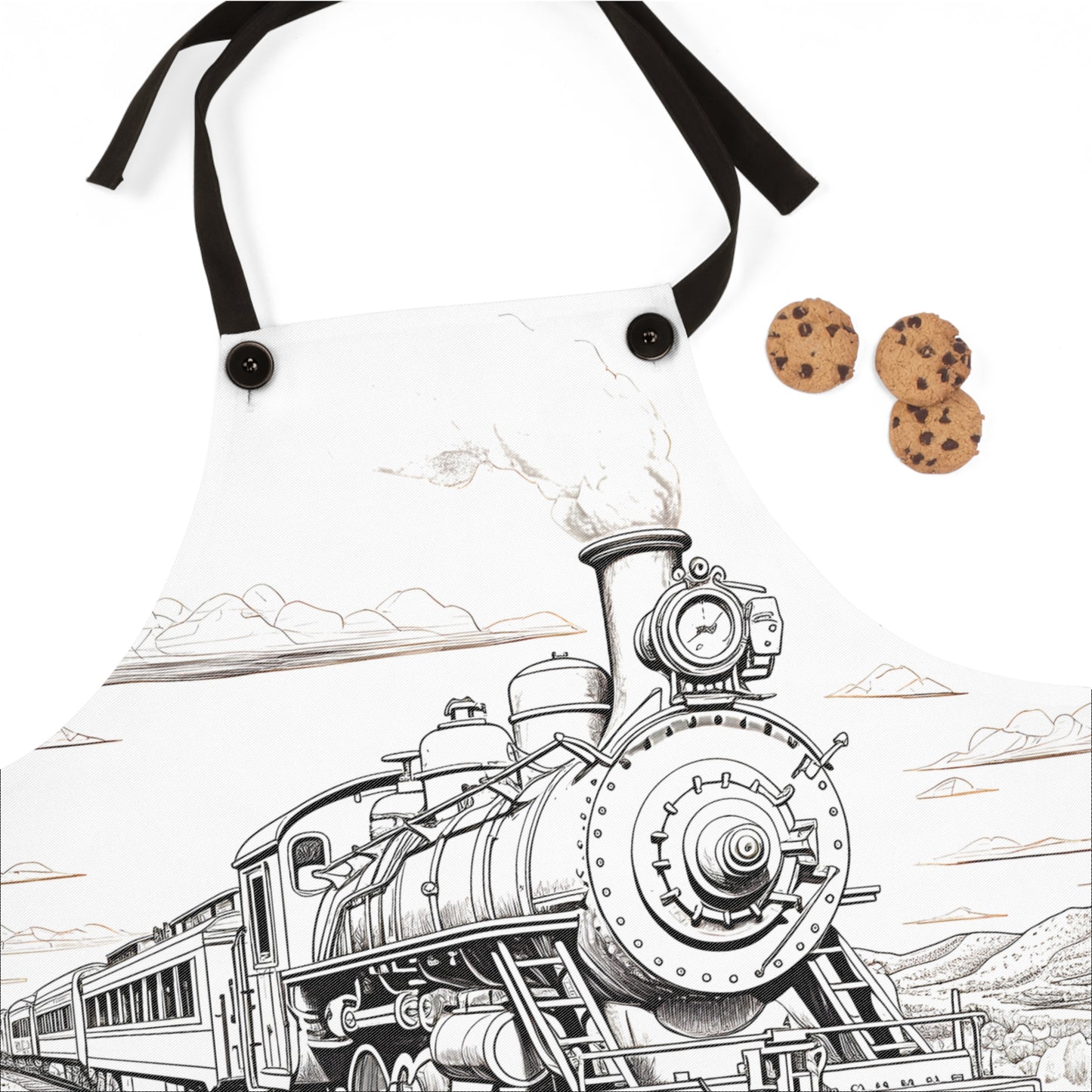 Apron Coloring Kit with 10 Fabric Markers - Steam Engine