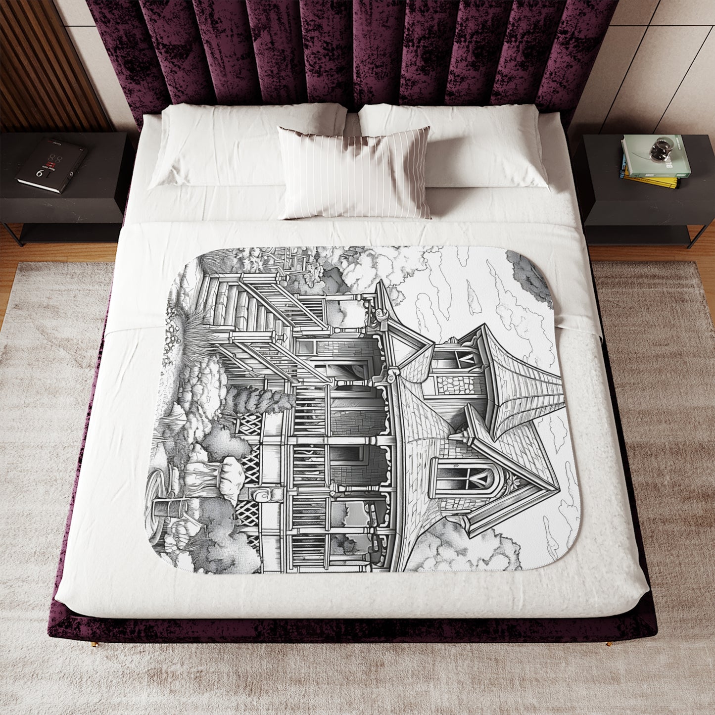 Blanket Coloring Kit with 10 Fabric Markers - Victorian House