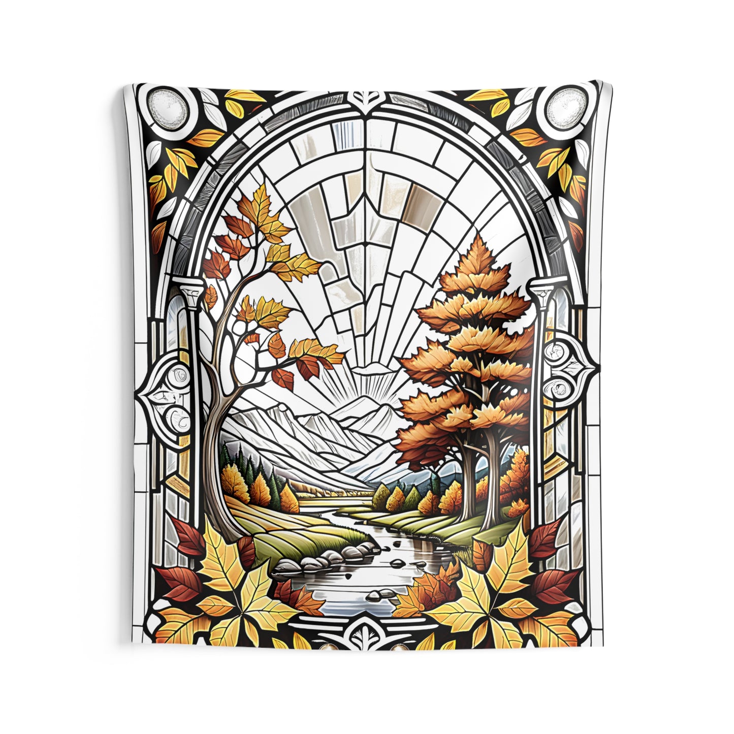 Indoor Wall Tapestries Colorful Graphic Design - Autumn Landscape