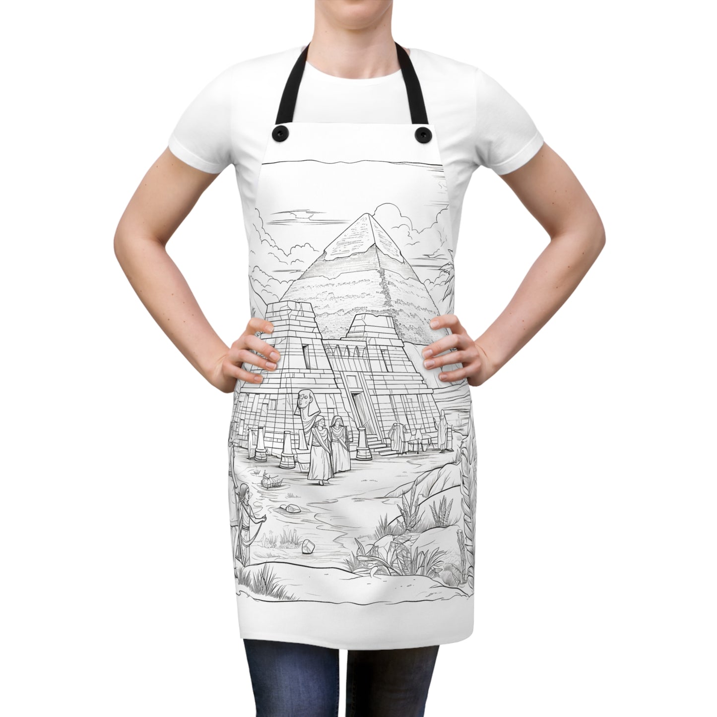 Apron Coloring Kit with 10 Fabric Markers - Pyramids