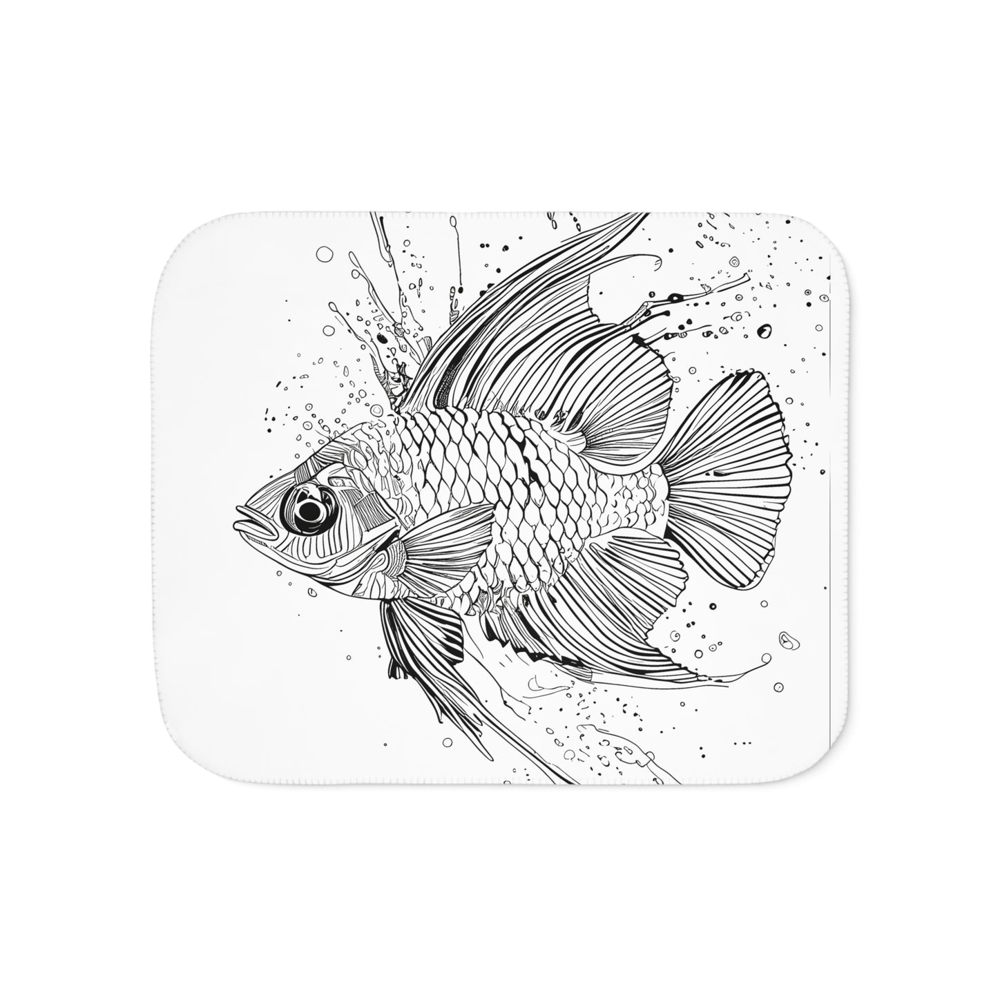 Blanket Coloring Kit with 10 Fabric Markers - Detailed Fish